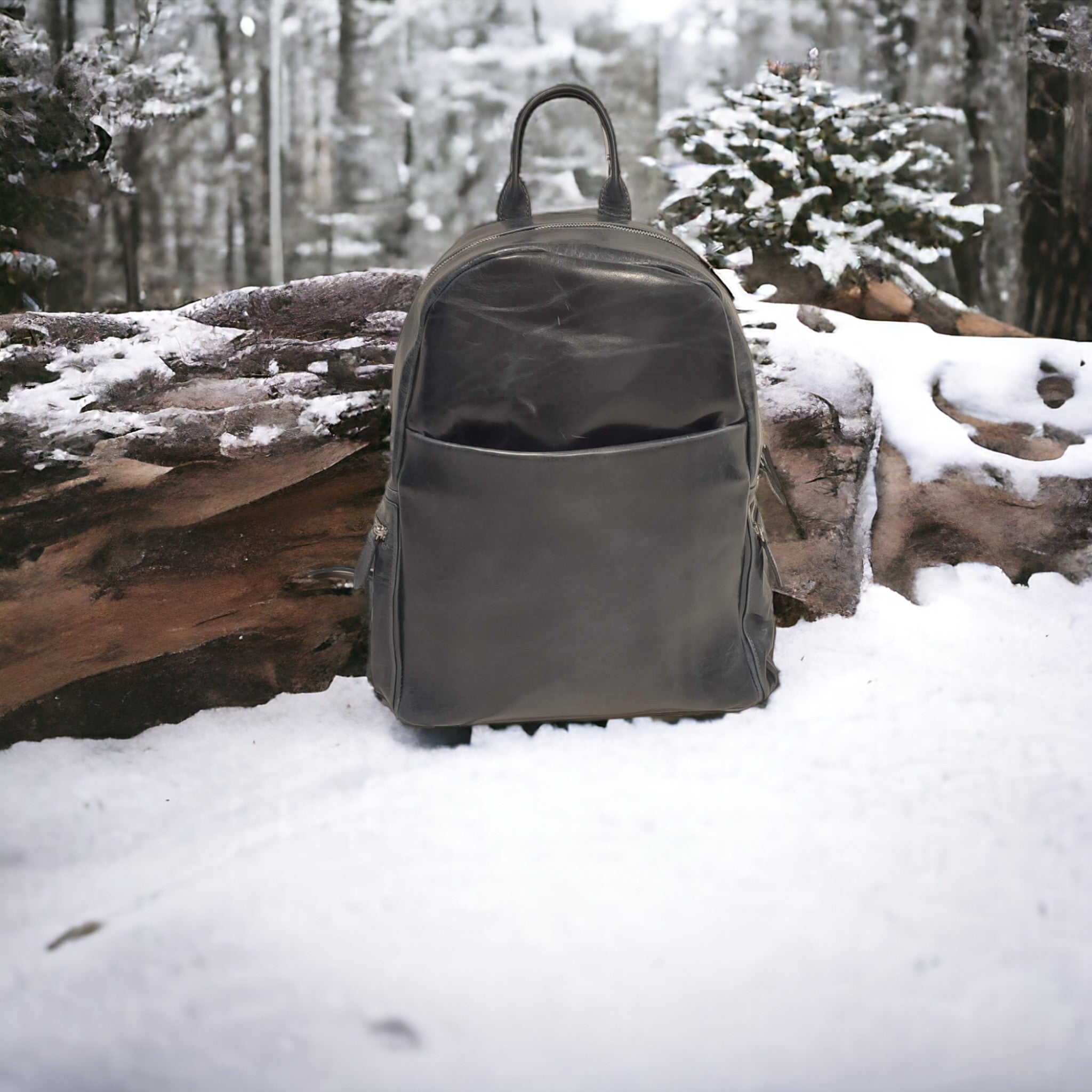 Zaino in pelle, borsa in pelle, vera pelle, Venty Nero, artigianato italiano, Pelle Nuda Milano