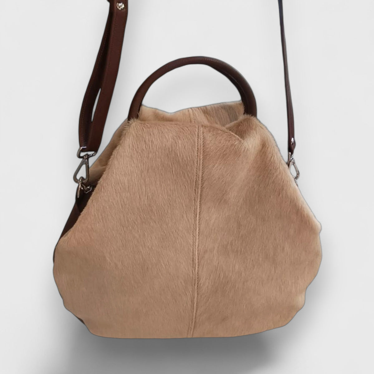 Pelletteria Pelle Nuda Milano, Vera pelle italiana, negozio borse donna, Frida cavallino beige