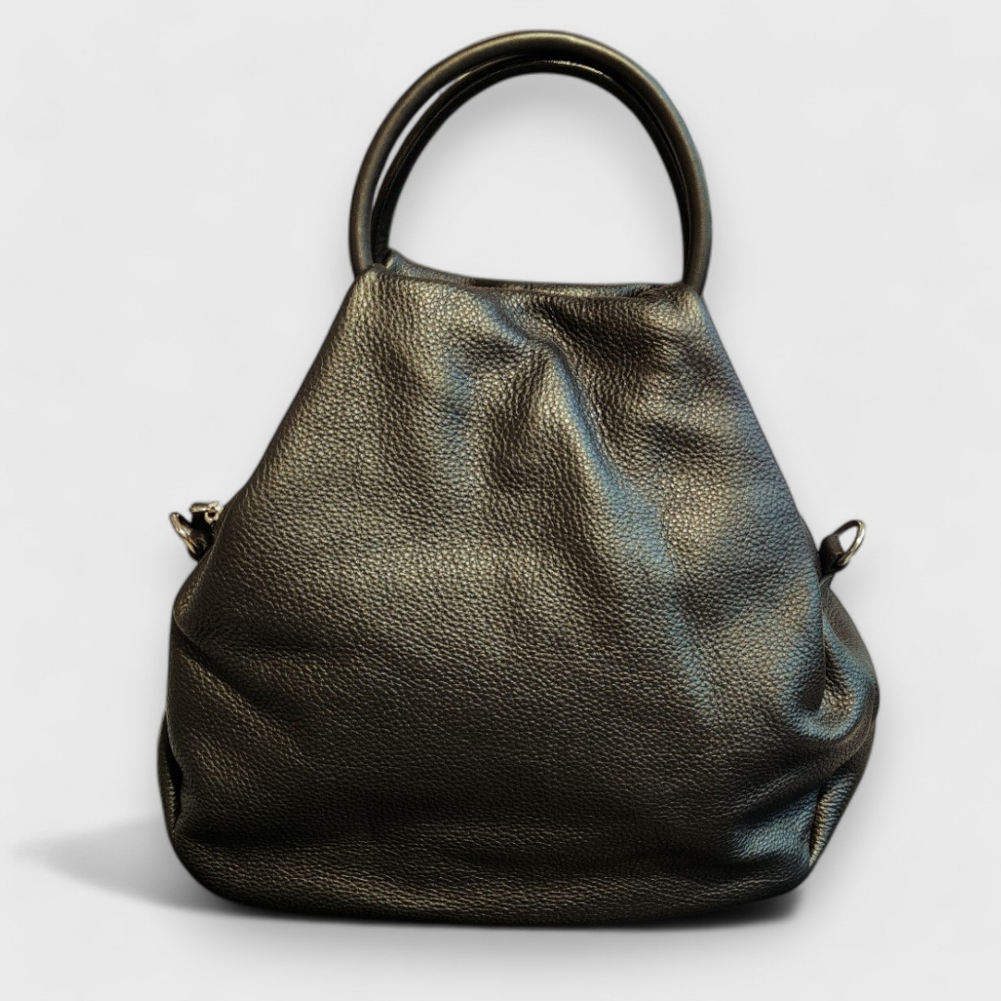 Pelletteria Pelle Nuda Milano, Artigianato Italiano, vera pelle, borsa donna, Frida nero