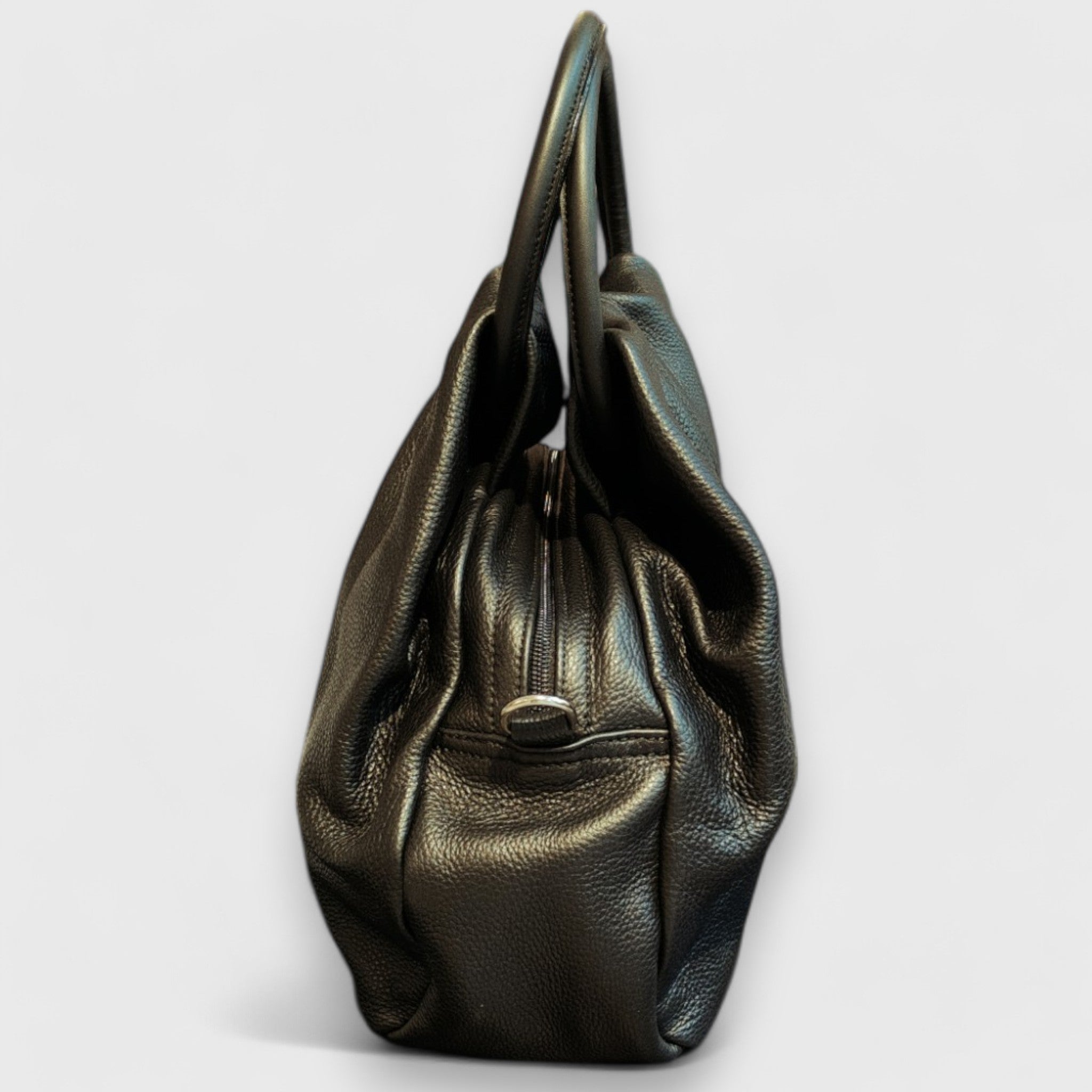 Pelletteria Pelle Nuda Milano, Artigianato Italiano, vera pelle, borsa donna, Frida nero