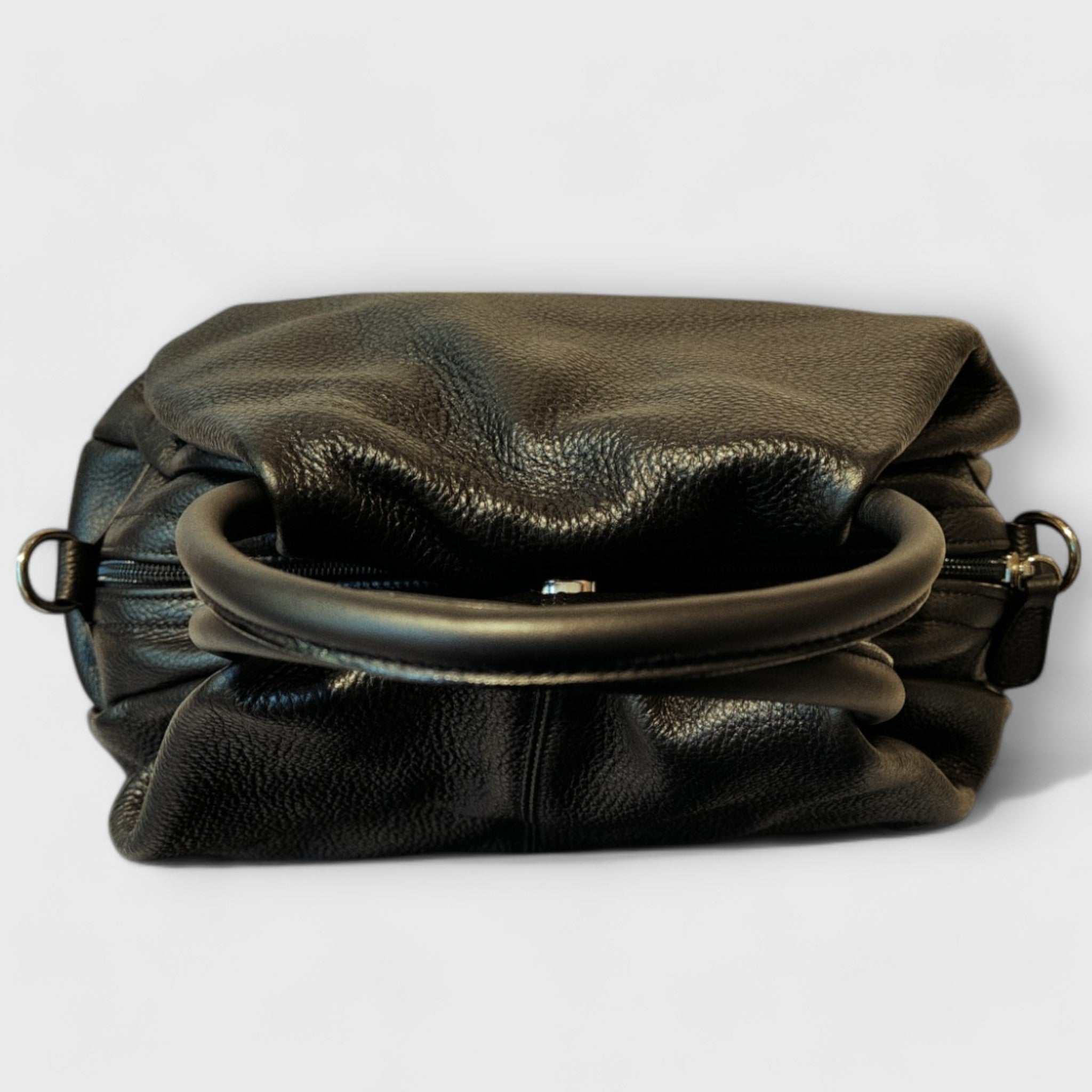 Pelletteria Pelle Nuda Milano, Artigianato Italiano, vera pelle, borsa donna, Frida nero