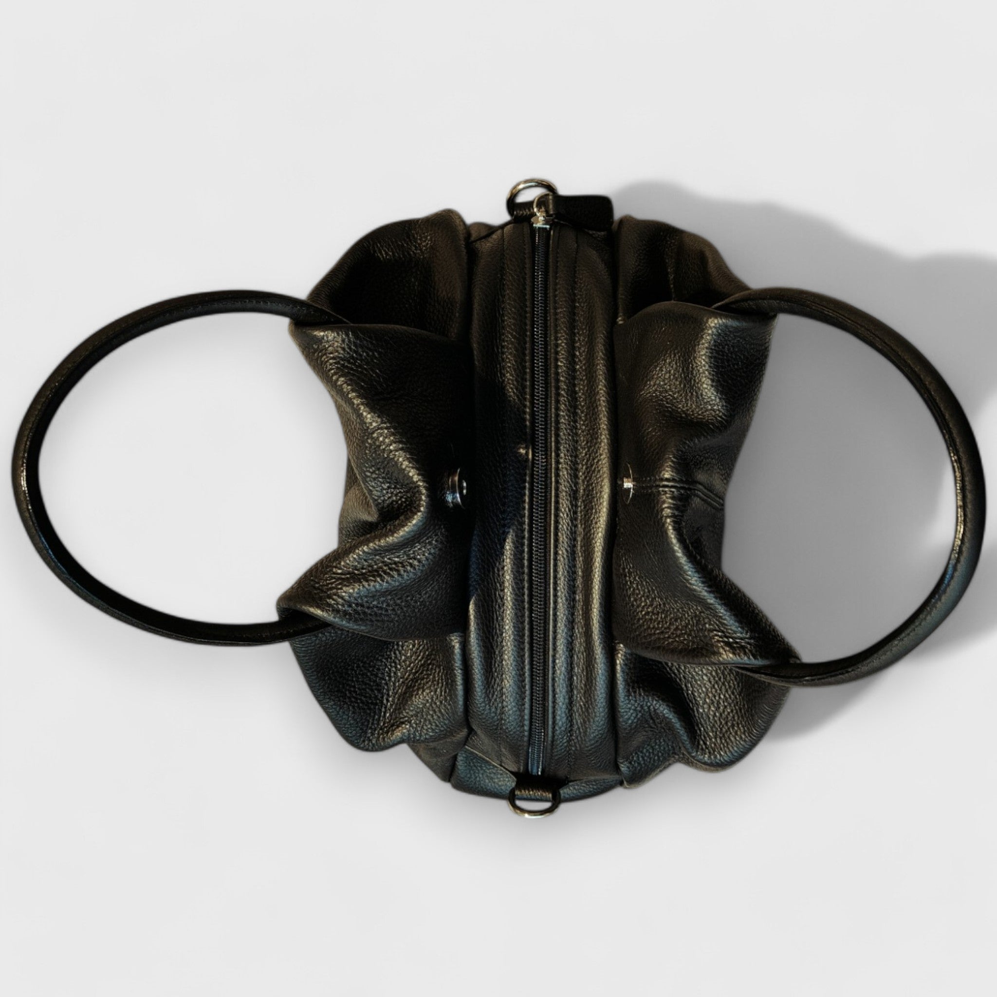 Pelletteria Pelle Nuda Milano, Artigianato Italiano, vera pelle, borsa donna, Frida nero