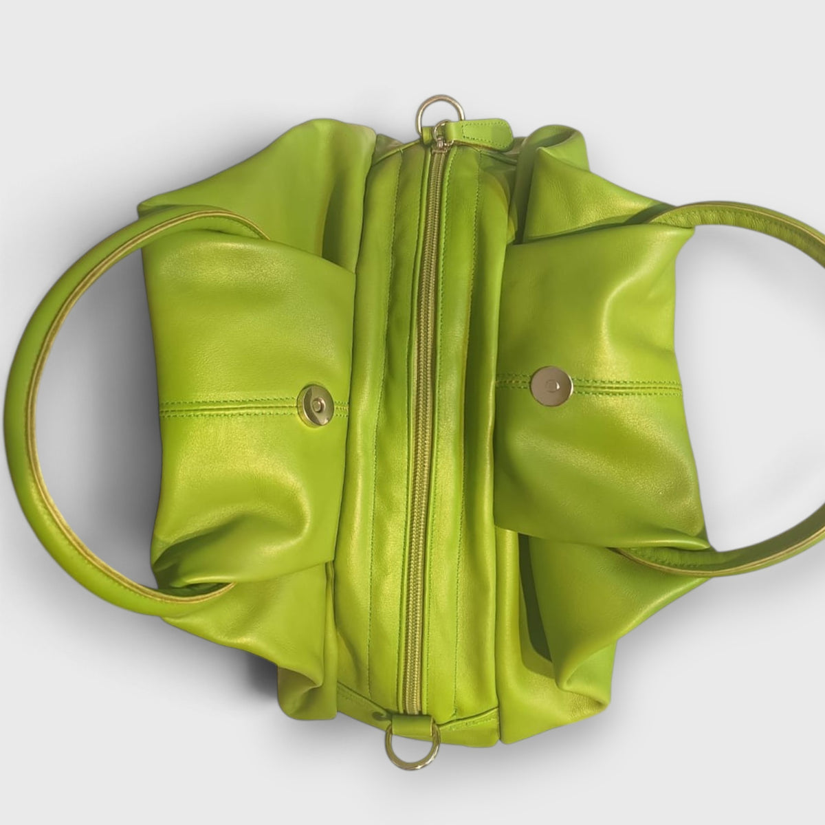 Pelletteria Pelle Nuda Milano, Vera Pelle Italiana, Negozio borse donna, Frida verde chiaro