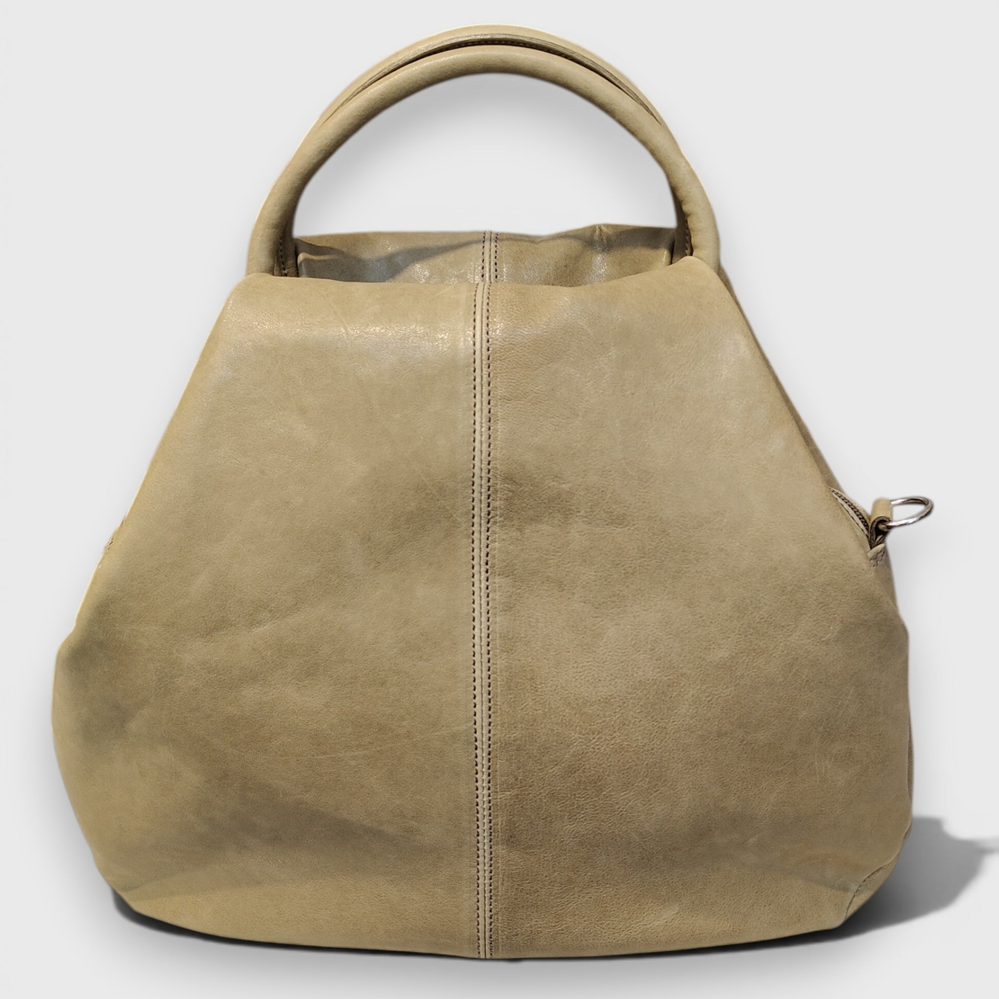 Pelletteria Pelle Nuda Milano, Vera pelle Italiana, Negozio borse donna, Frida verde salvia