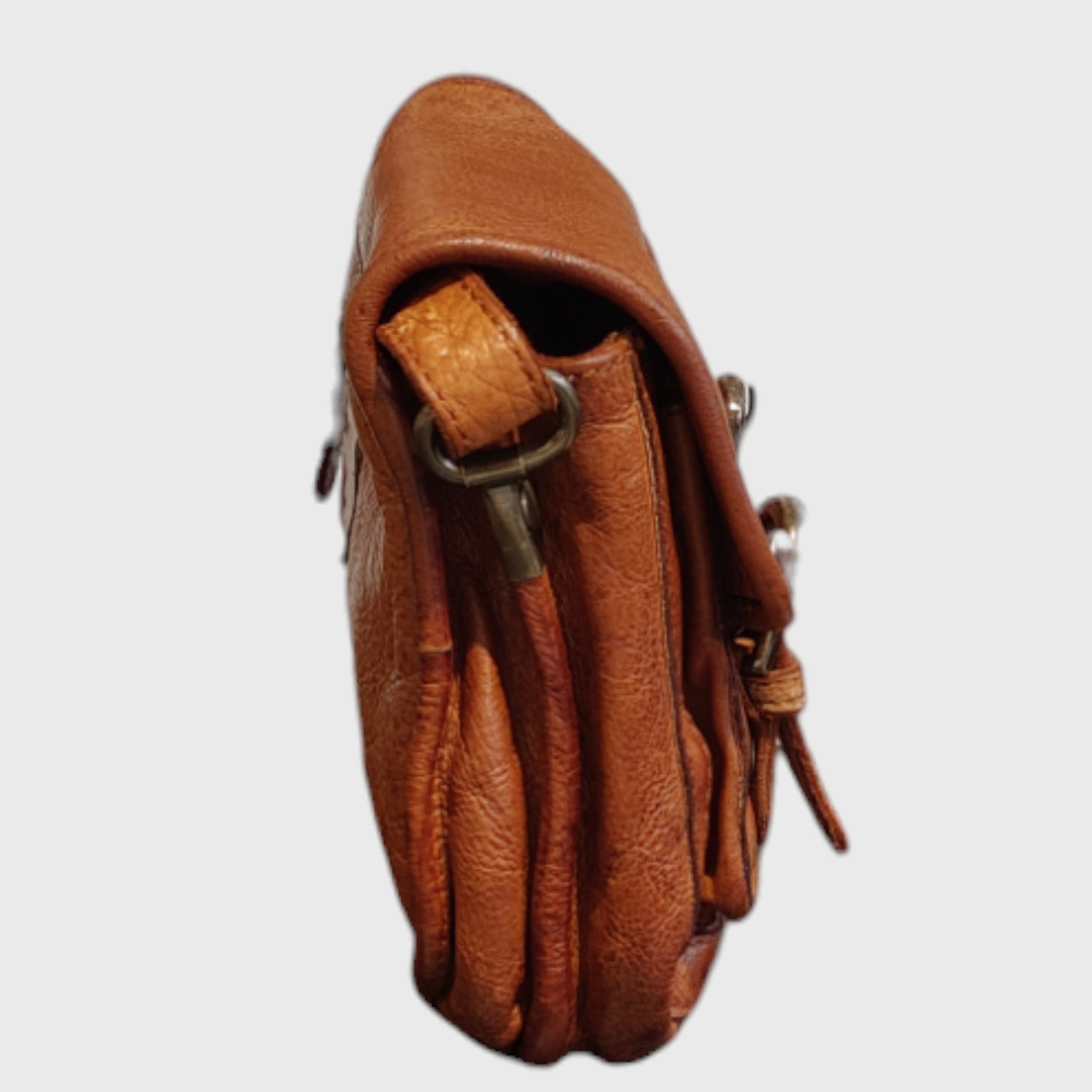 Pelletteria Pelle Nuda Milano, Artigianato italiano, vera belle, tracolla donna, Gaia marrone