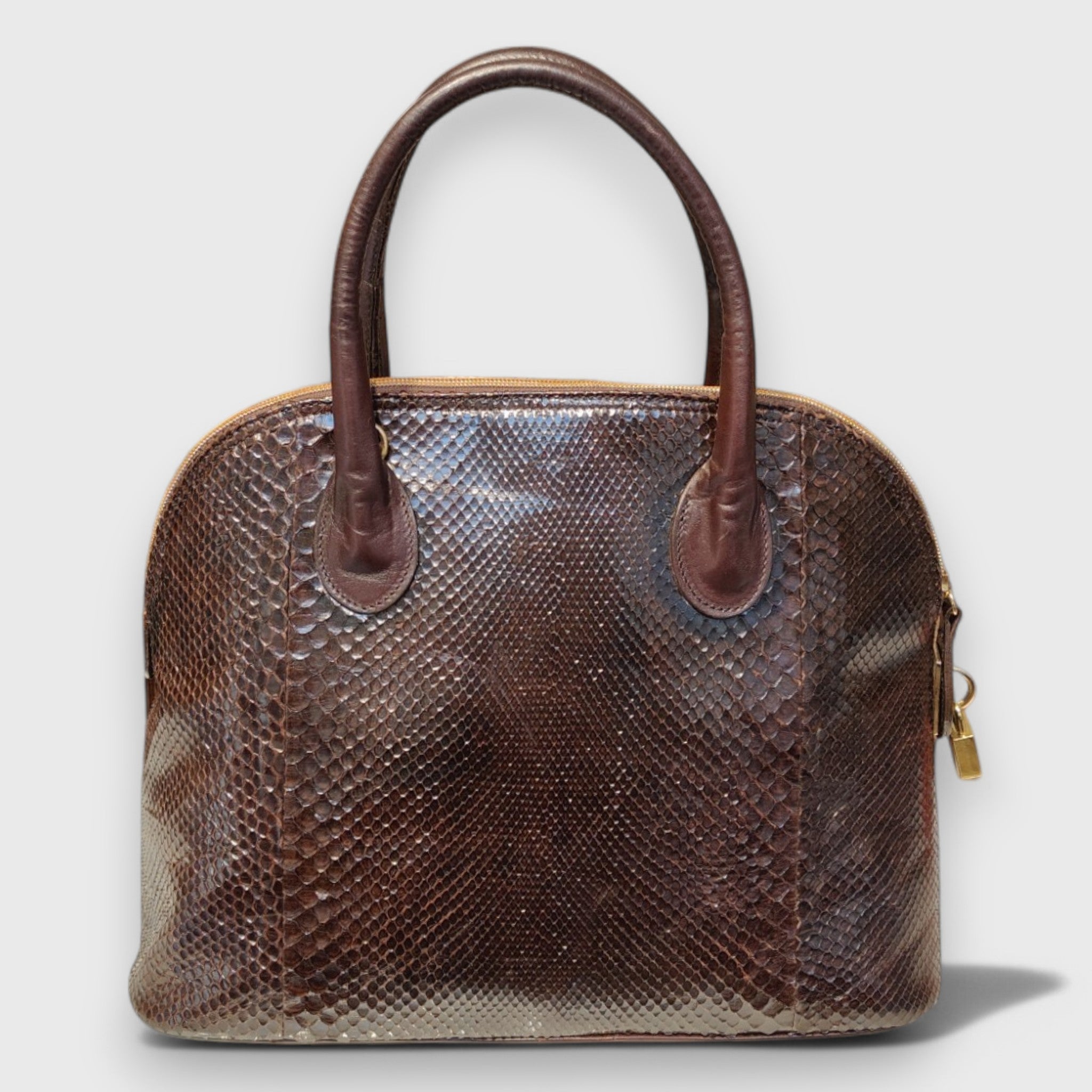 Pelletteria pelle Nuda Milano, Artigianato italiano, vero pitone, Negozio borse donna, Ginevra marrone