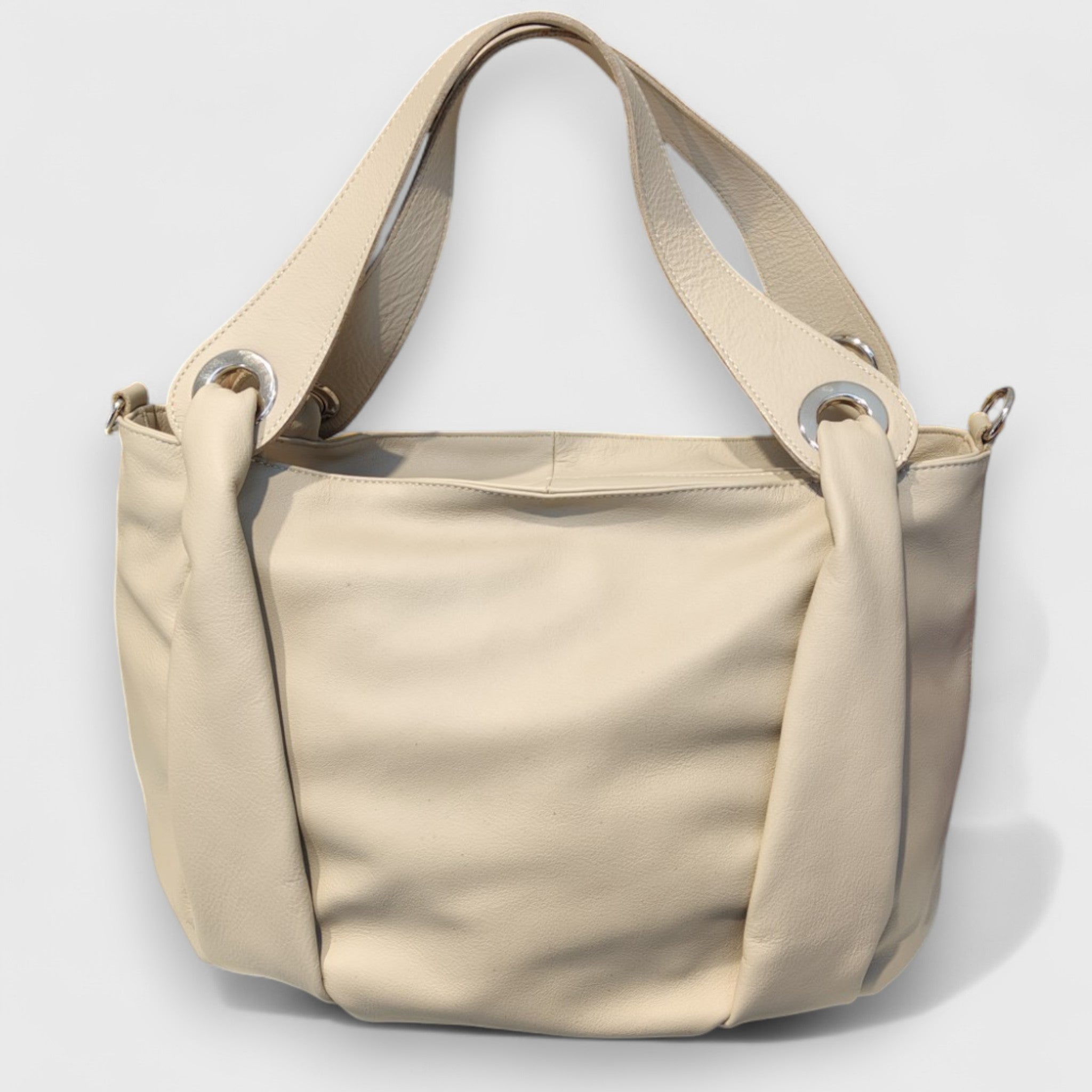 Pelletteria Pelle Nuda Milano, Artigianato Italiano, Vera pelle, Negozio borse donna, Giorgia beige