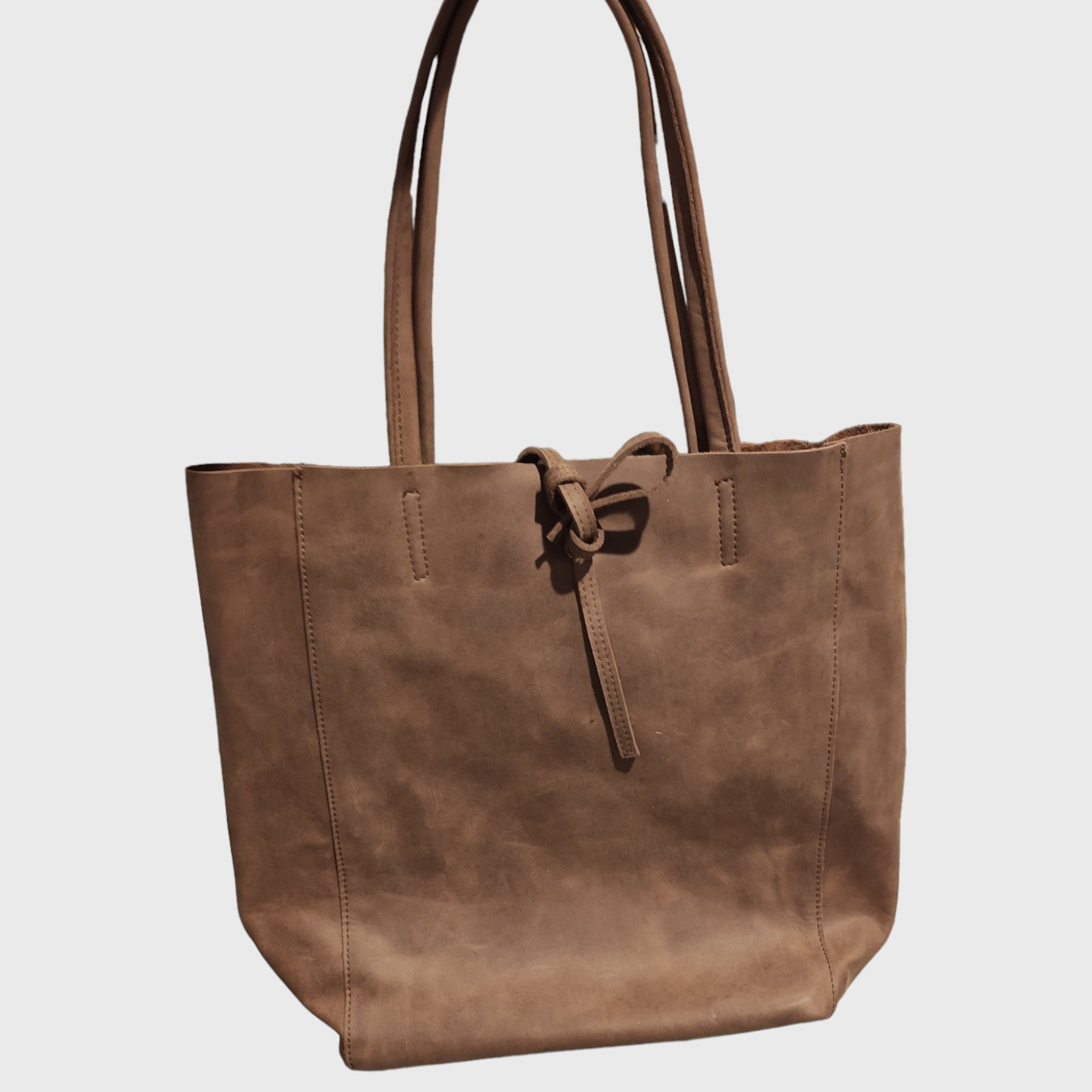 Borsa donna, shopper in pelle, vera pelle, Giulia marrone Scuro, artigianato italiano, Pelletteria Pelle Nuda Milano