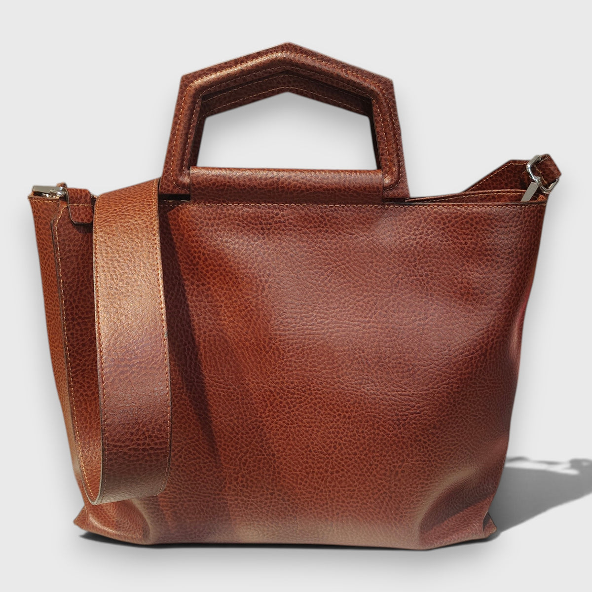 Pelletteria Pelle Nuda Milano, Vera pelle italiana, Negozio borse donna, Grande Betty marrone