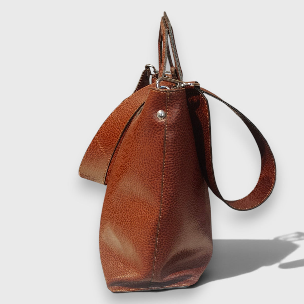 Pelletteria Pelle Nuda Milano, Vera pelle italiana, Negozio borse donna, Grande Betty marrone