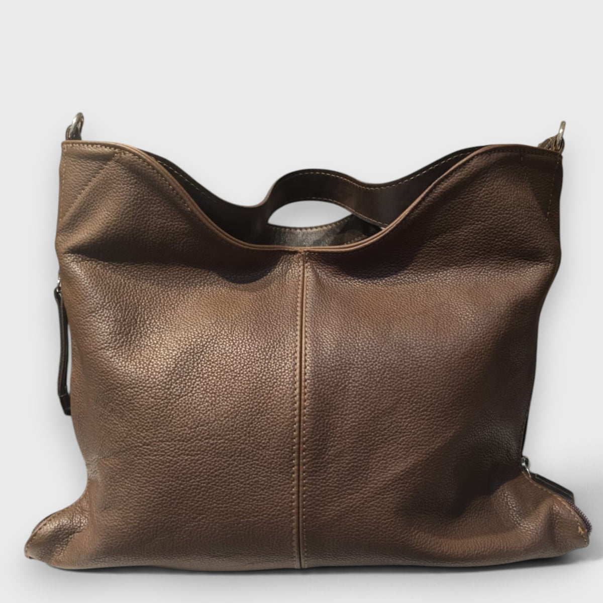Pelletteria Pelle Nuda Milano, vera pelle italiana, Negozio borse donna, Greta marrone