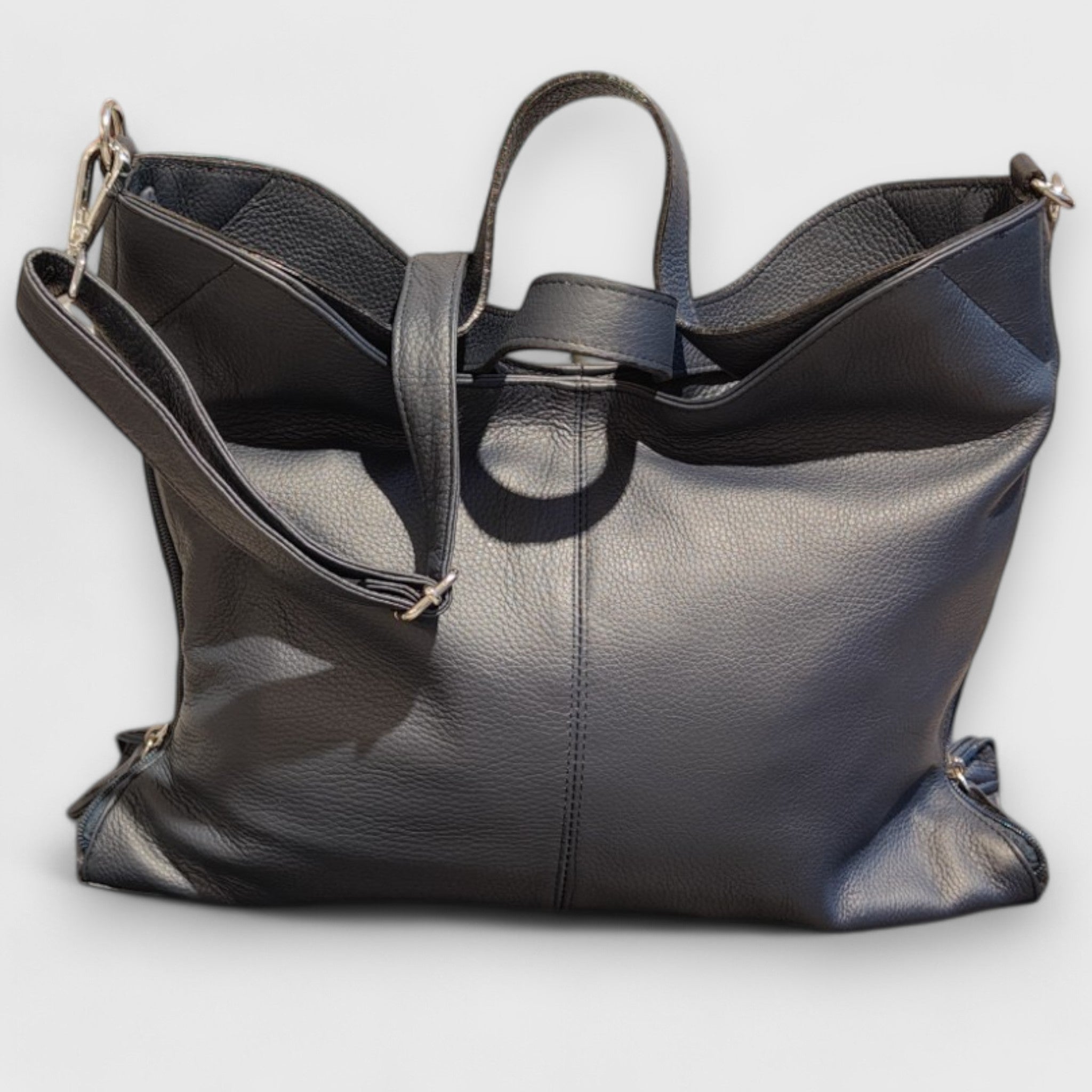 Pelletteria Pelle Nuda Milano, Artigianato italiano, Borsa donna, vera pelle, Greta Blu