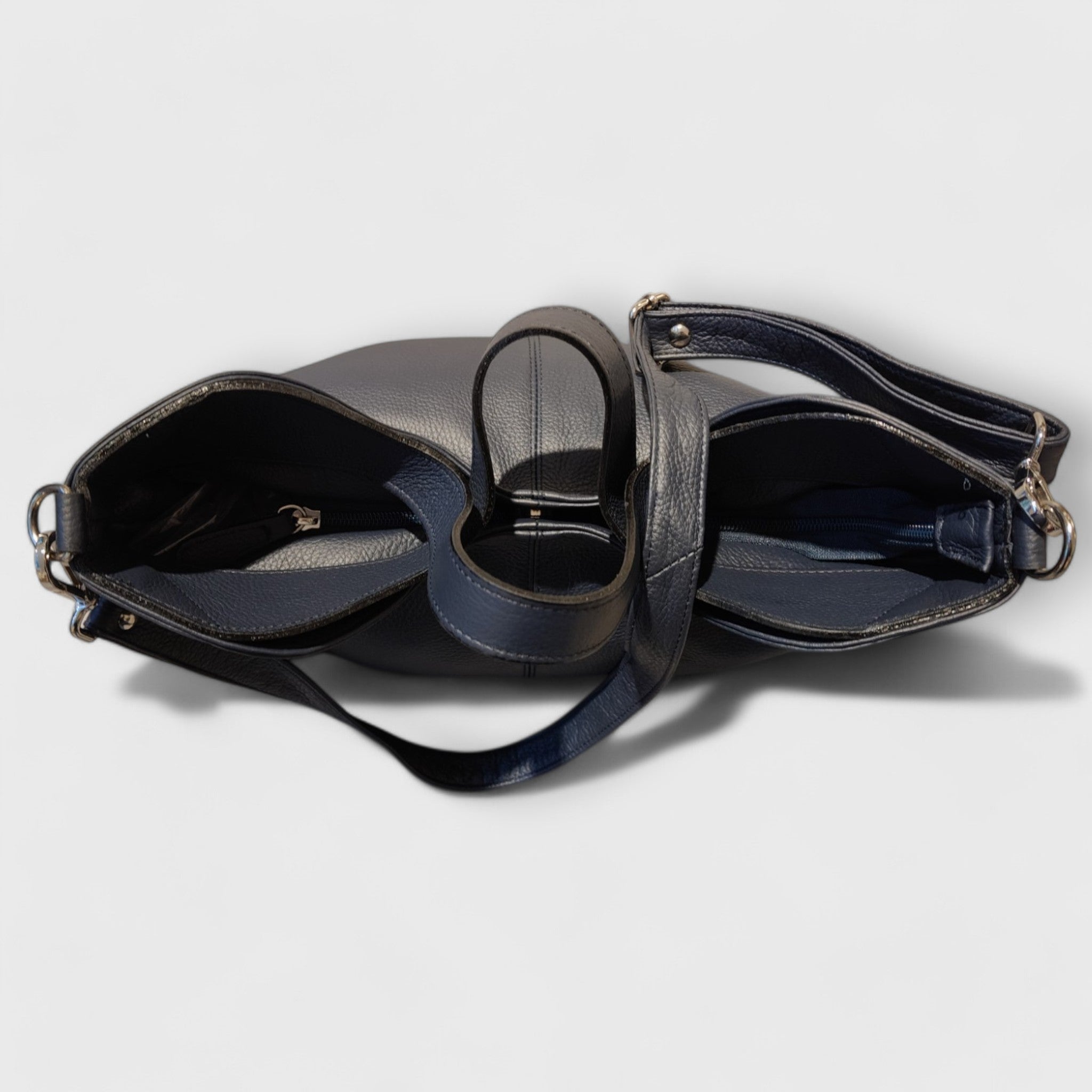 Pelletteria Pelle Nuda Milano, Artigianato italiano, Borsa donna, vera pelle, Greta Blu