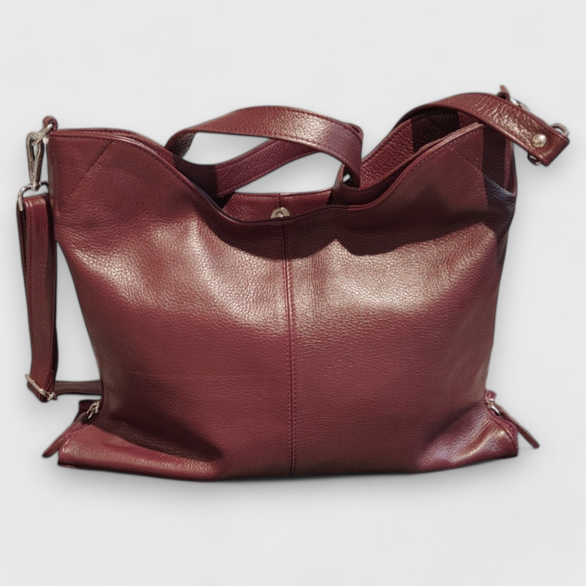 Pelletteria Pelle Nuda Milano, Artigianato Italiano, borsa donna, vera pelle, Greta borgogna