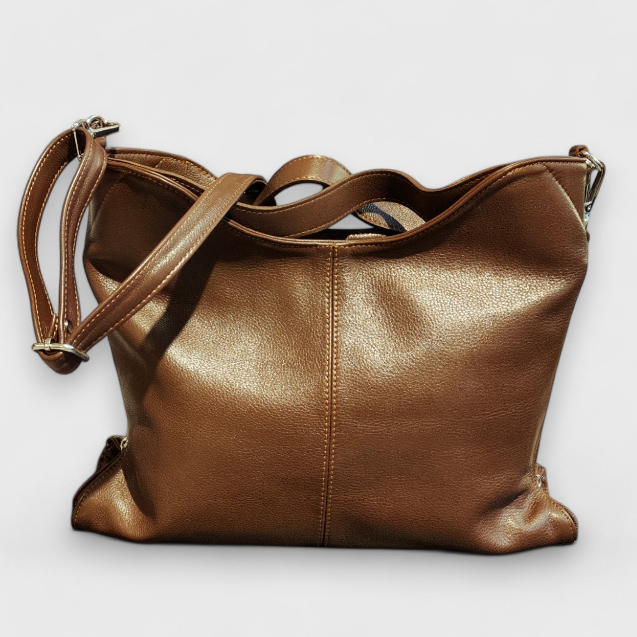 Pelletteria Pelle Nuda Milano, Artigianato italiano, vera pelle, borsa donna, Greta marrone