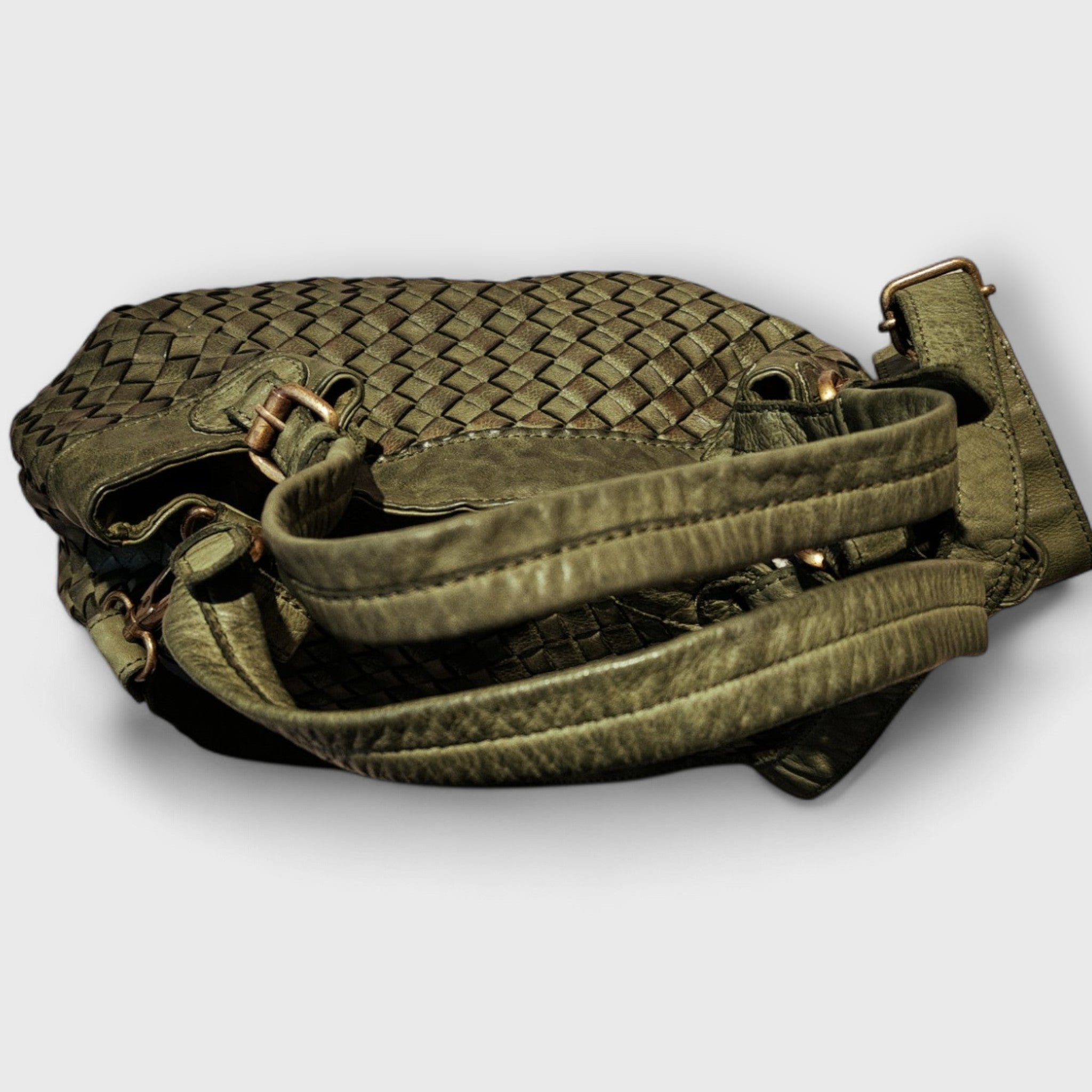 Pelletteria Pelle Nuda Milano, Artigianato italiano, vera pelle, Borsa donna, IRIS verde