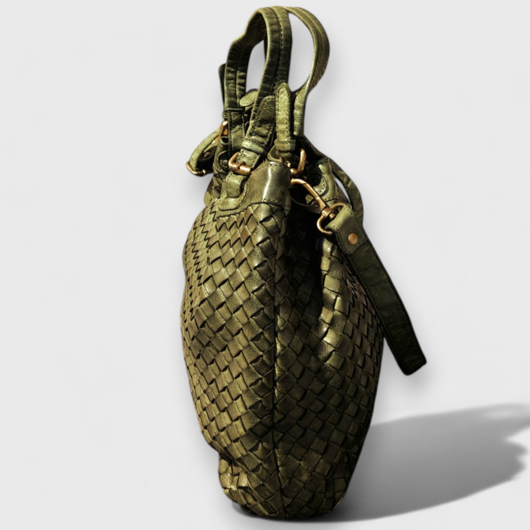 Pelletteria Pelle Nuda Milano, Artigianato italiano, vera pelle, Borsa donna, IRIS verde