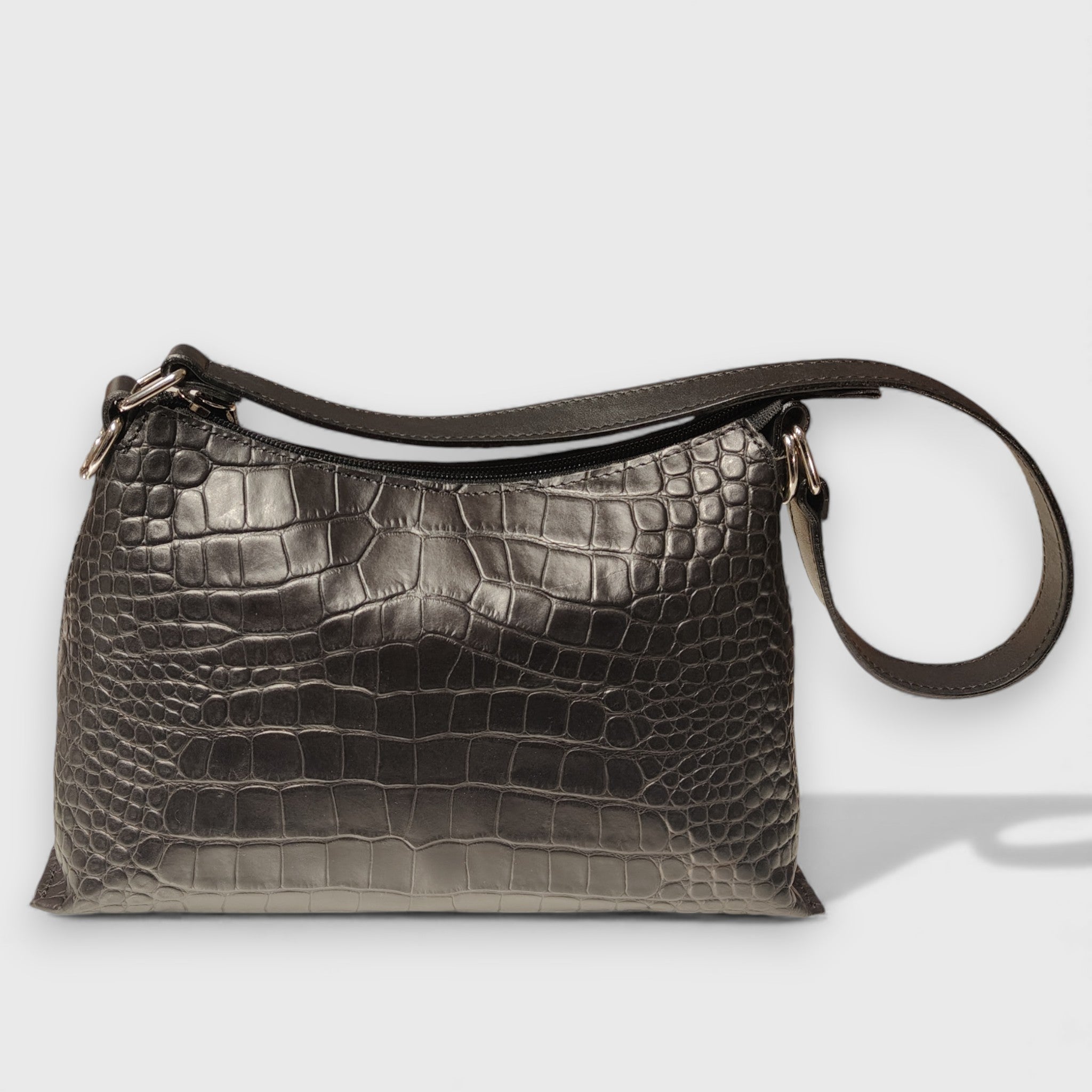 Pelletteria Pelle Nuda Milano, Artigianato Italiano, Vera pelle, Negozio borse donna, Isotta nero cocco