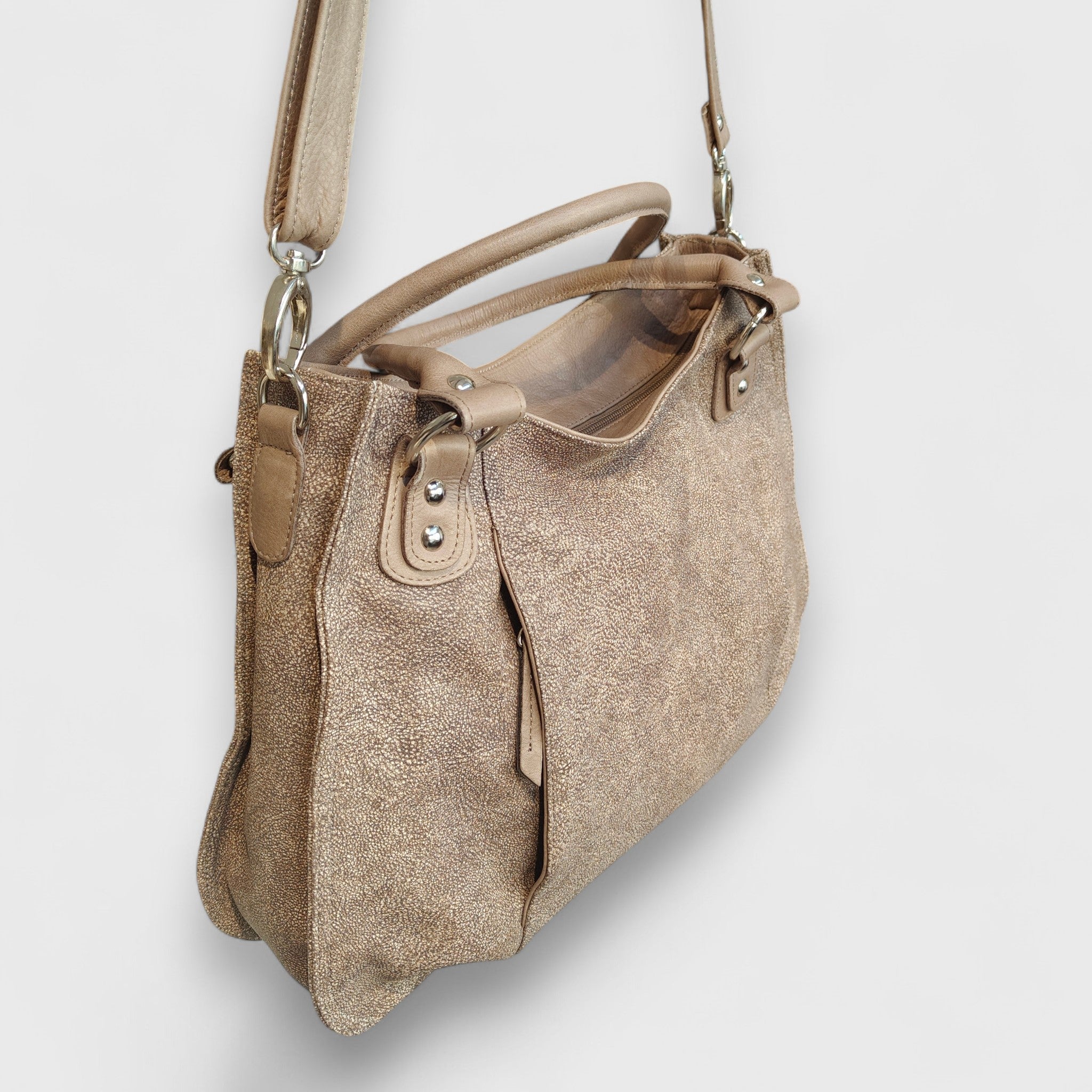 Pelletteria Pelle Nuda Milano, Vera pelle italiana, egozio borse donna, Lavinia beige