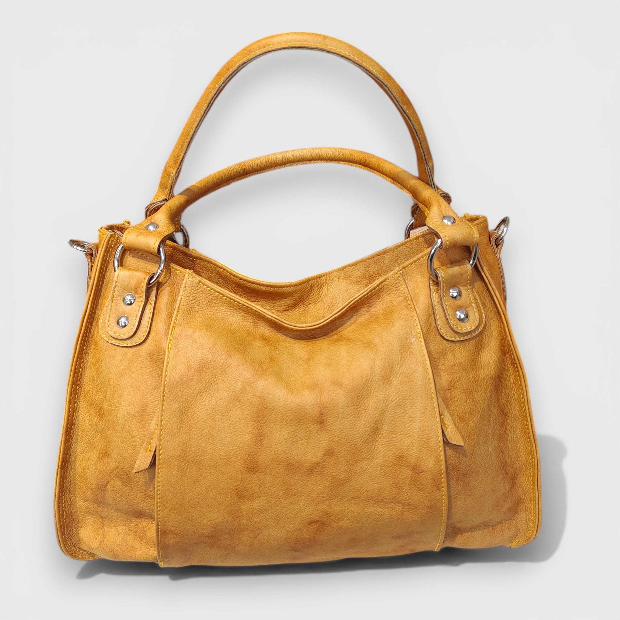 Pelletteria Pelle Nuda Milano, Vera pelle italiana, Negozio borse donna, Lavinia giallo