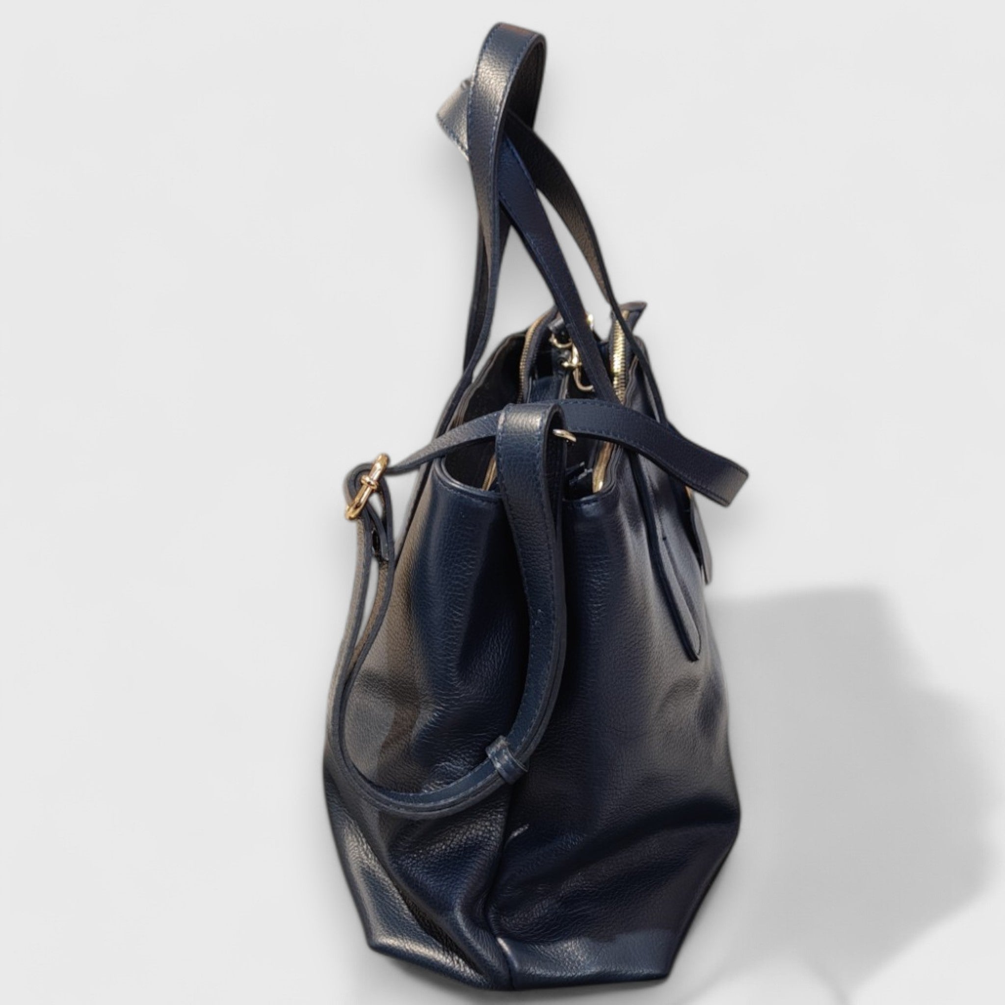 Pelletteria Pelle Nuda Milano, Artigianato italiano, vera pelle, borsa donna, Linda blu