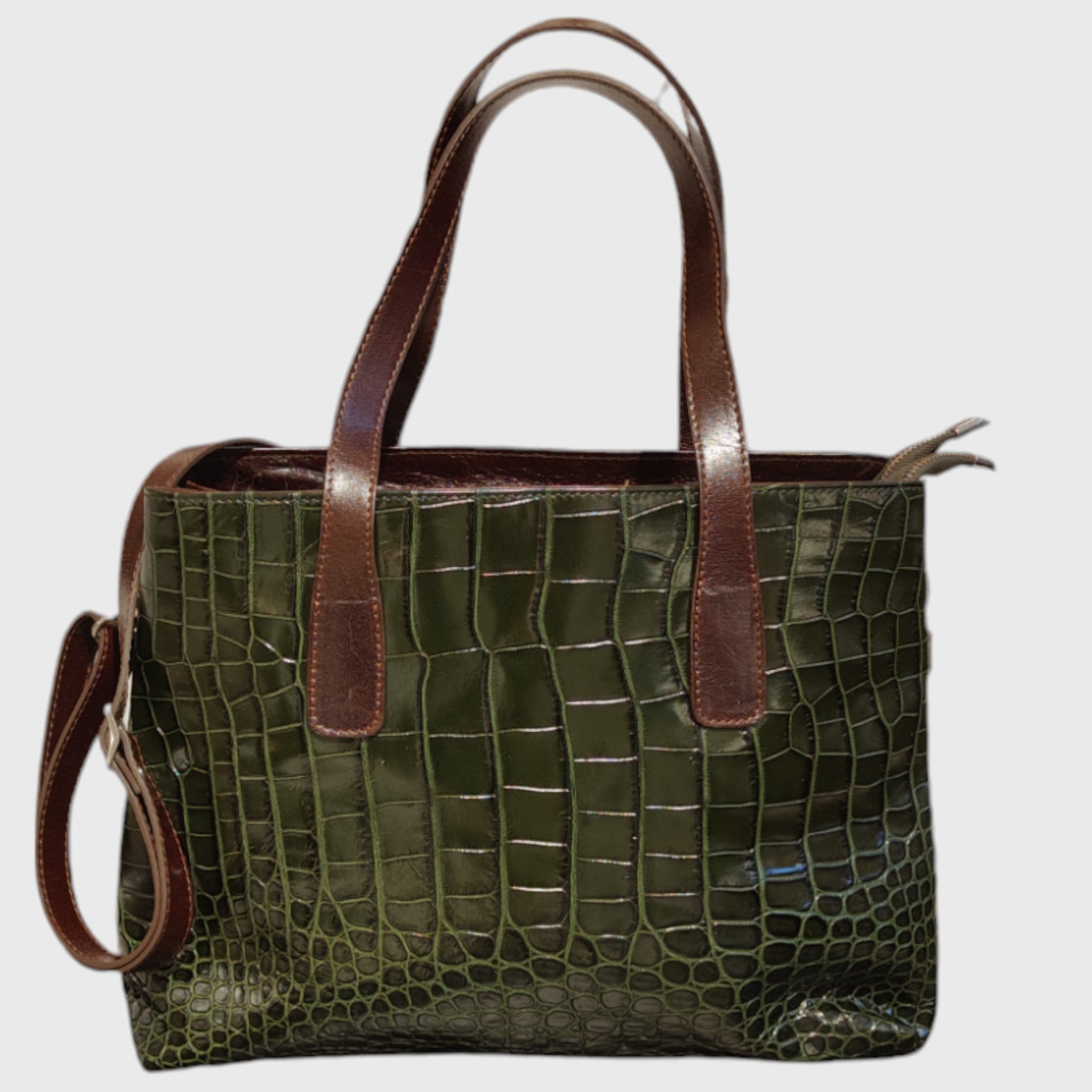 Pelletteria Pelle Nuda Milano, Artigianato Italiano, Borsa donna, vera pelle, Linda verde