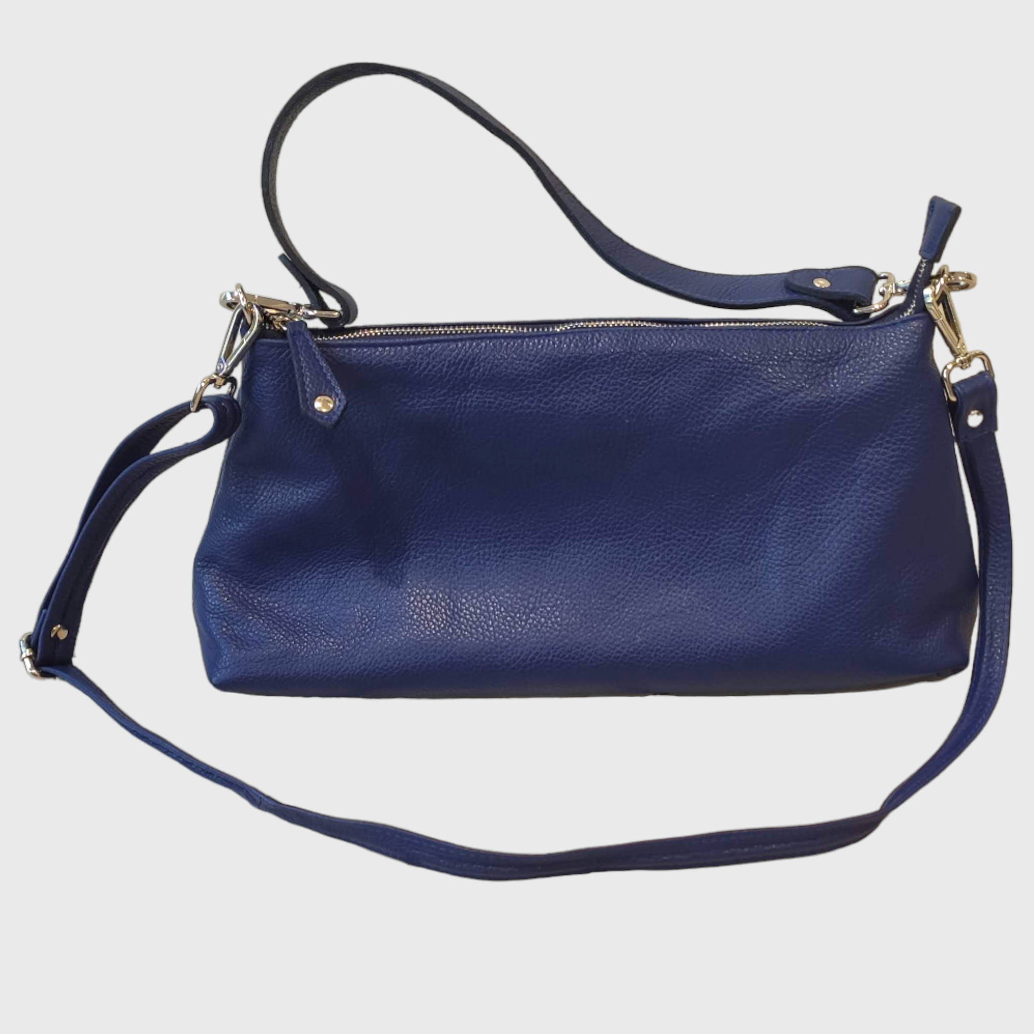 Borsa donna, Borsa in pelle, vera pelle, Lorenza blu, artigianato italiano, Pelletteria Pelle Nuda