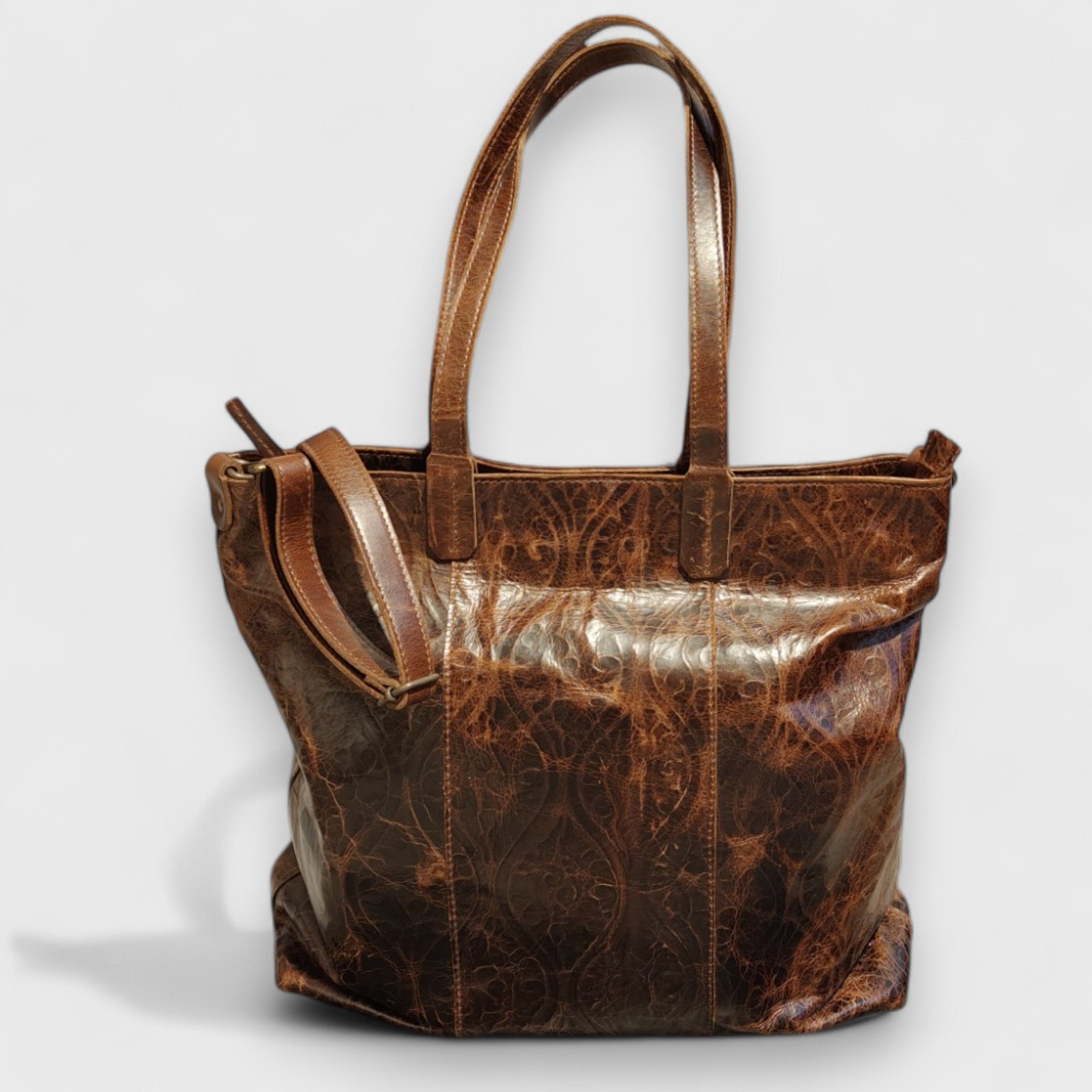 Pelletteria Pelle Nuda Milano, Vera pelle, Artigianato italiano, borsa donna, shopper Loris marrone