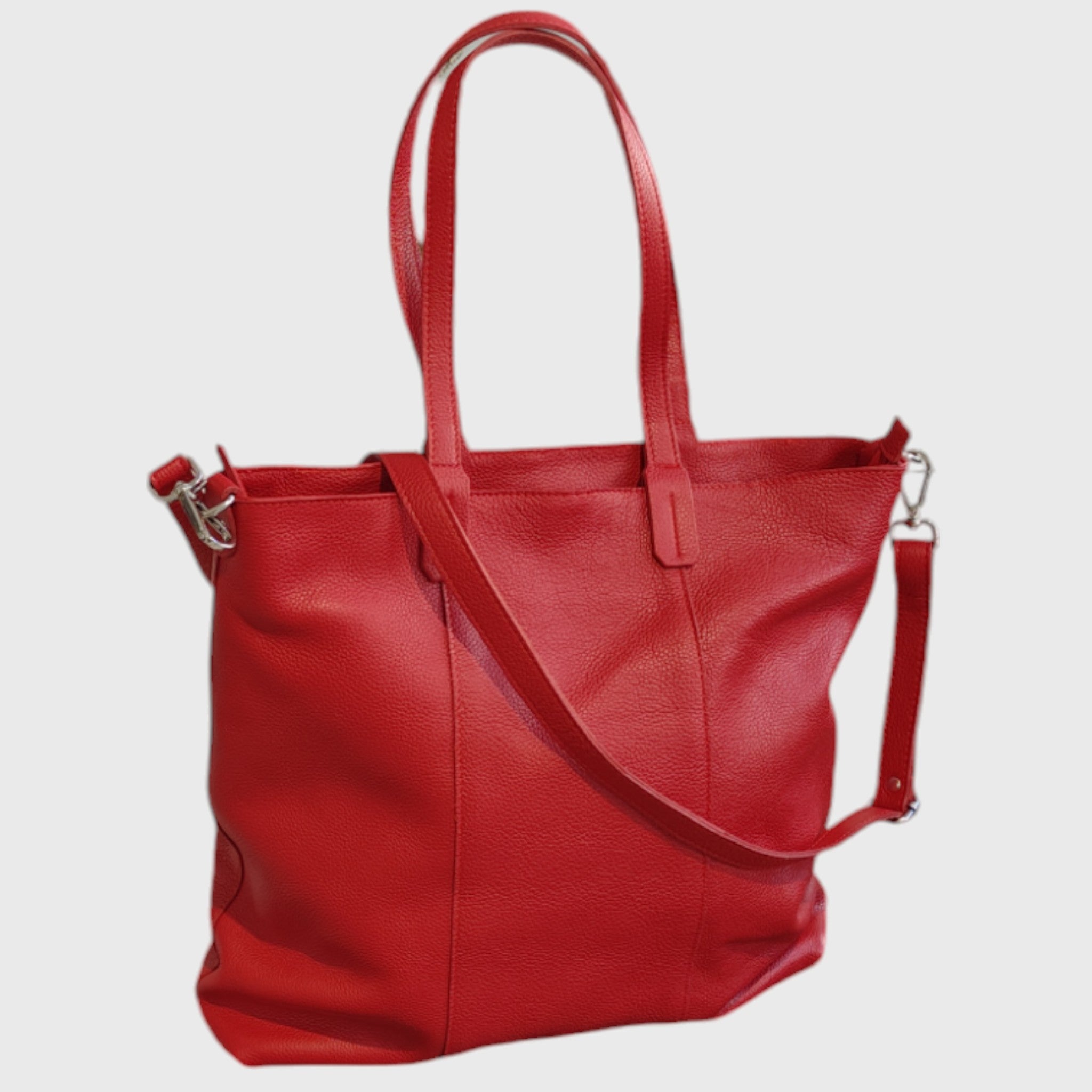 Pelletteria Pelle Nuda Milano, Artigianato italiano, vera pelle, borsa donna, Loris rosso