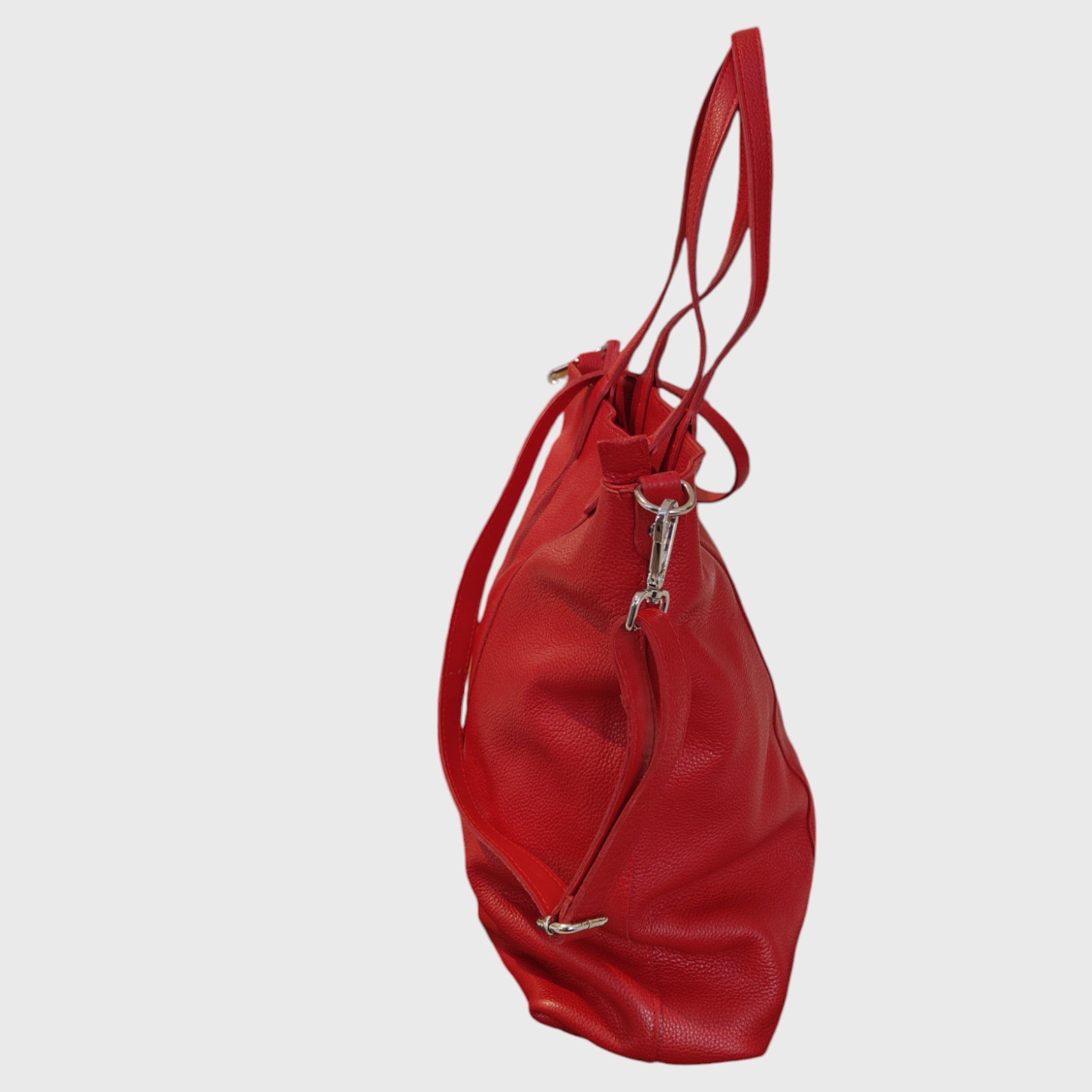Pelletteria Pelle Nuda Milano, Artigianato italiano, vera pelle, borsa donna, Loris rosso