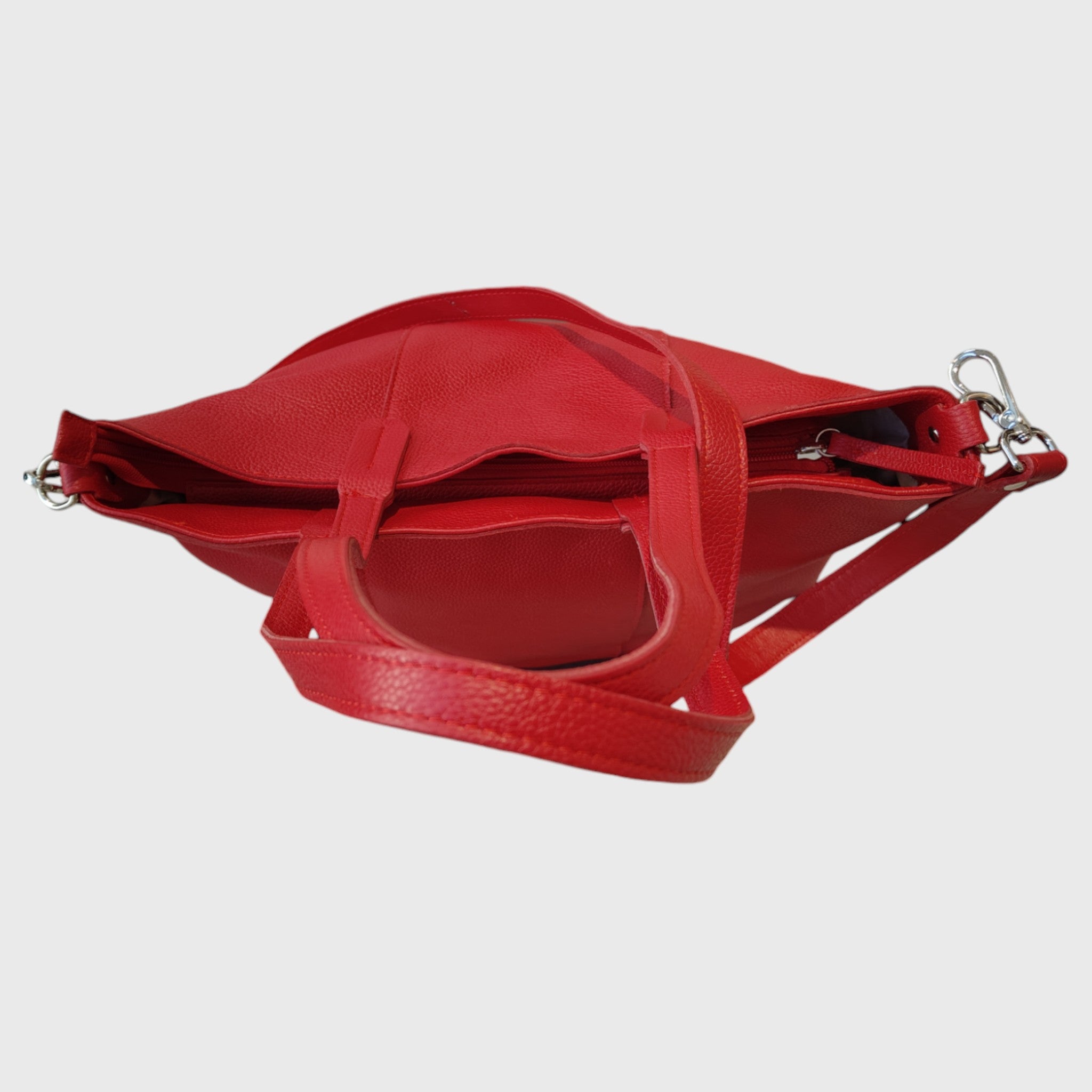 Pelletteria Pelle Nuda Milano, Artigianato italiano, vera pelle, borsa donna, Loris rosso