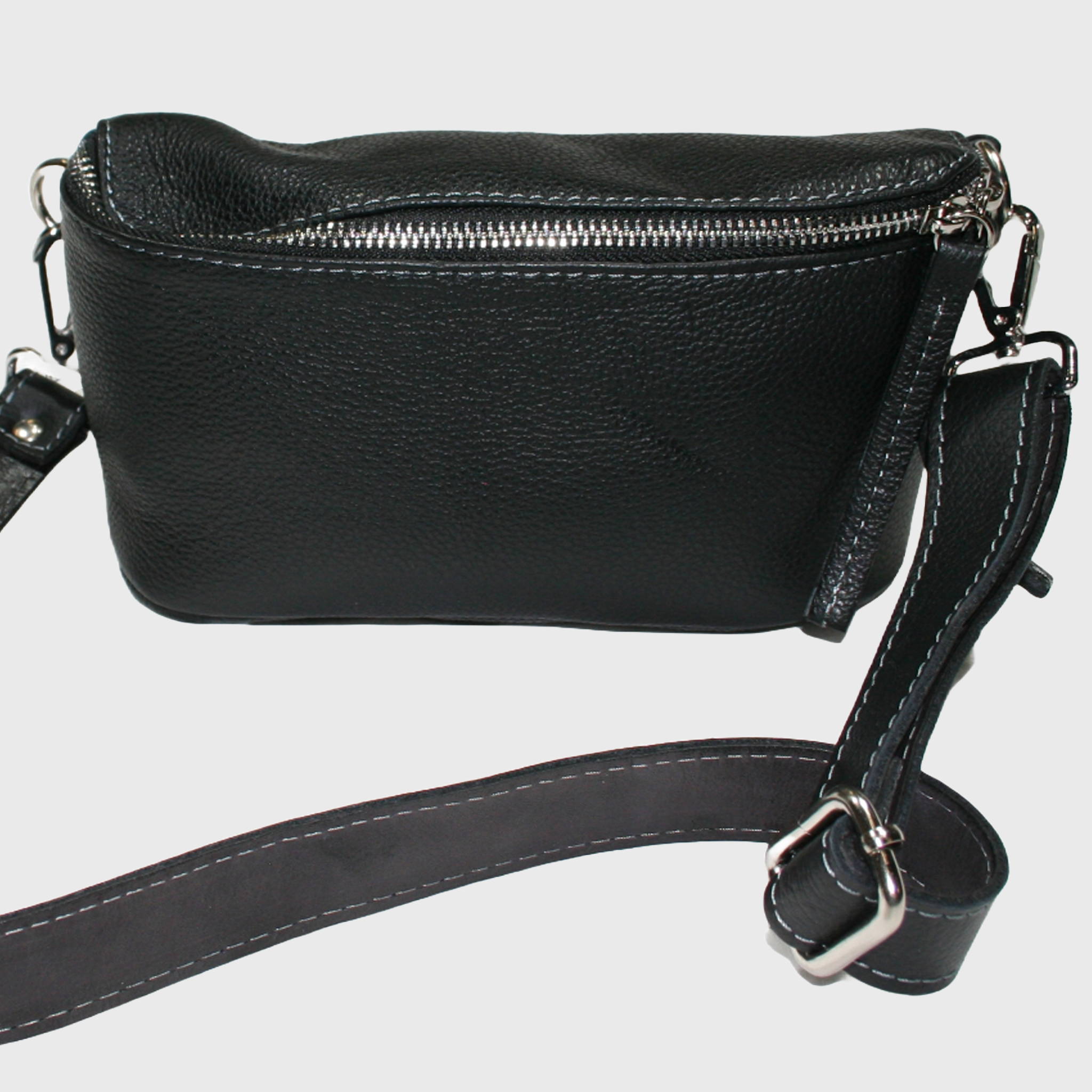 Borsa donna, borsa in pelle, vera pelle, Marsupio Nero, artigianato italiano, Pelle Nuda