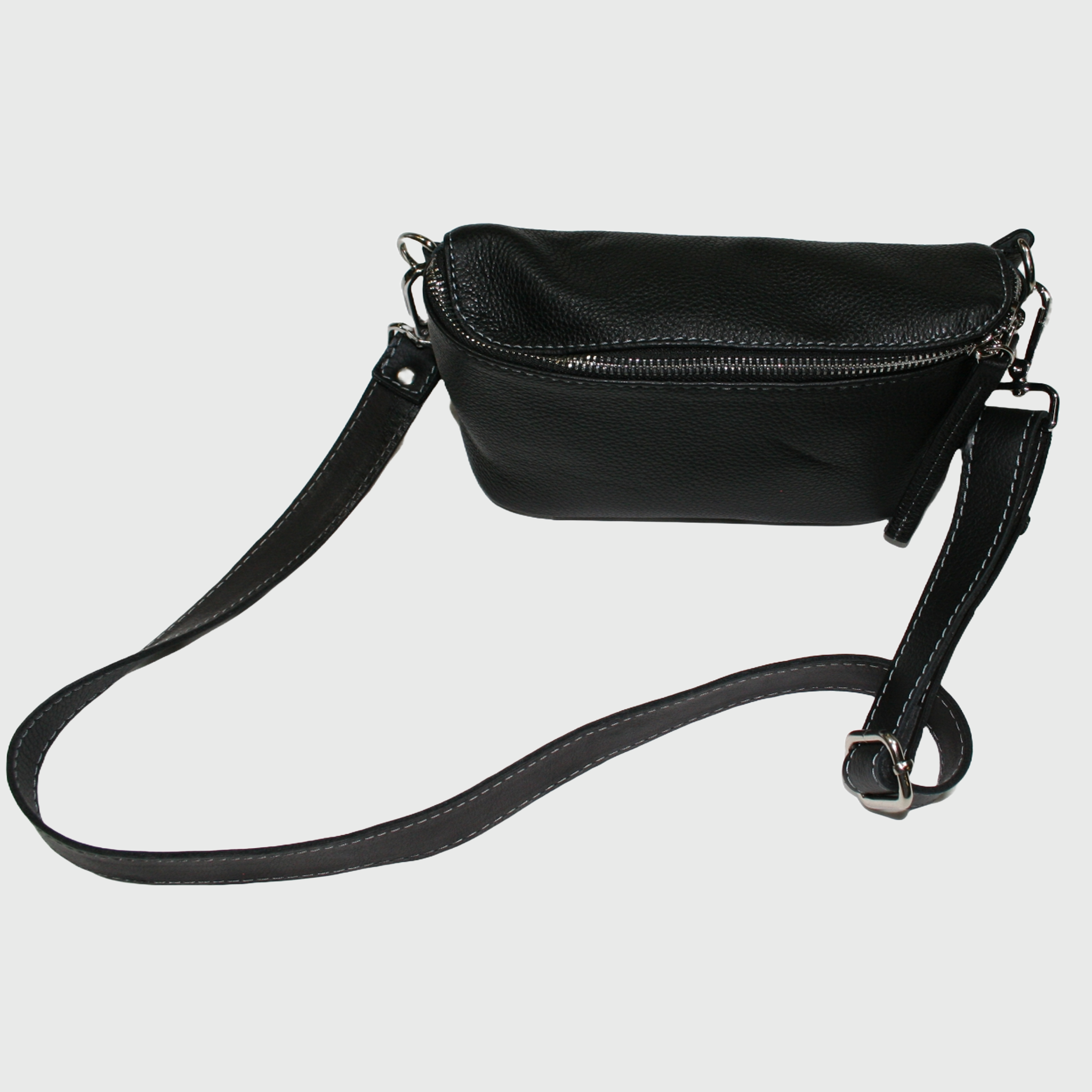 Borsa donna, borsa in pelle, vera pelle, Marsupio Nero, artigianato italiano, Pelle Nuda