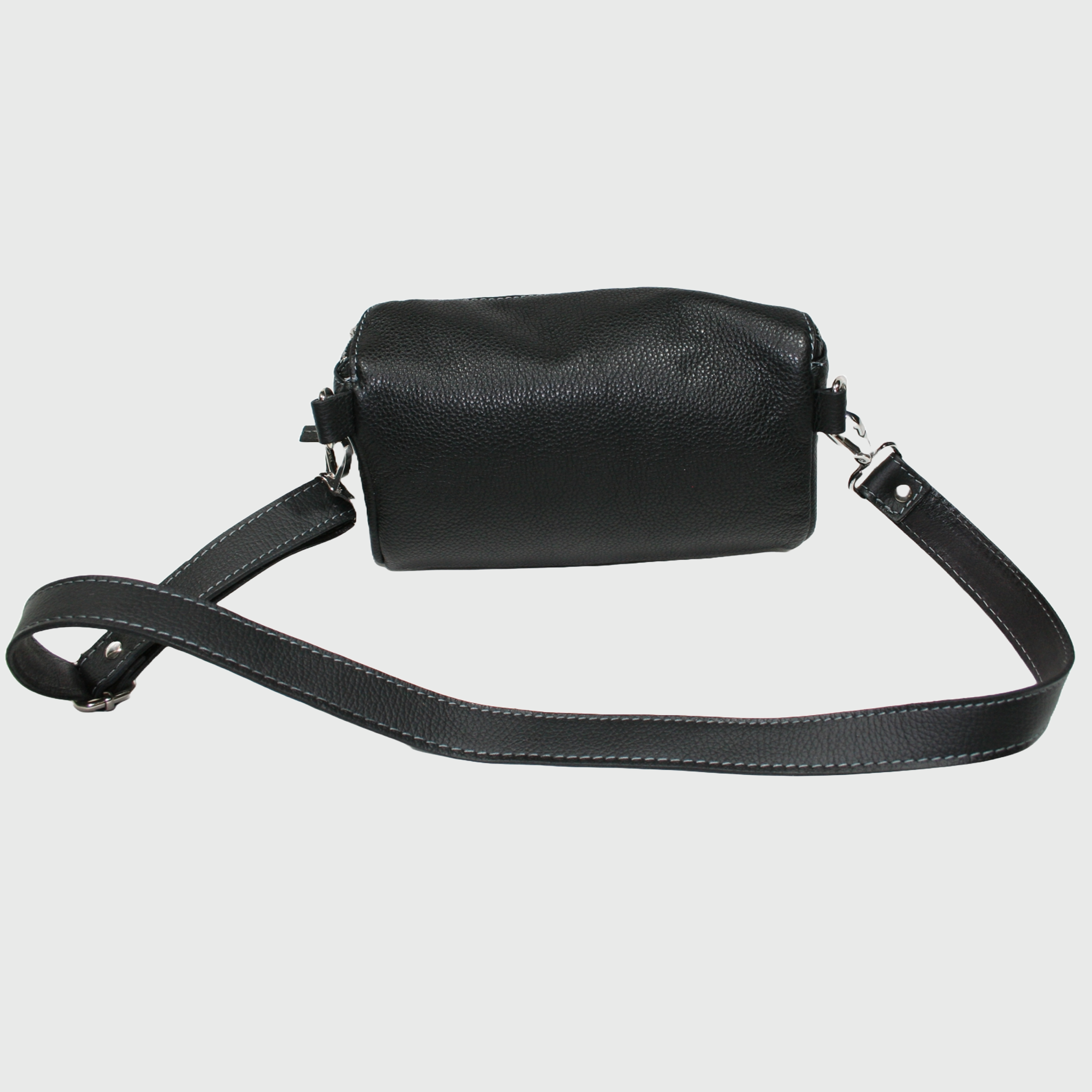 Borsa donna, borsa in pelle, vera pelle, Marsupio Nero, artigianato italiano, Pelle Nuda