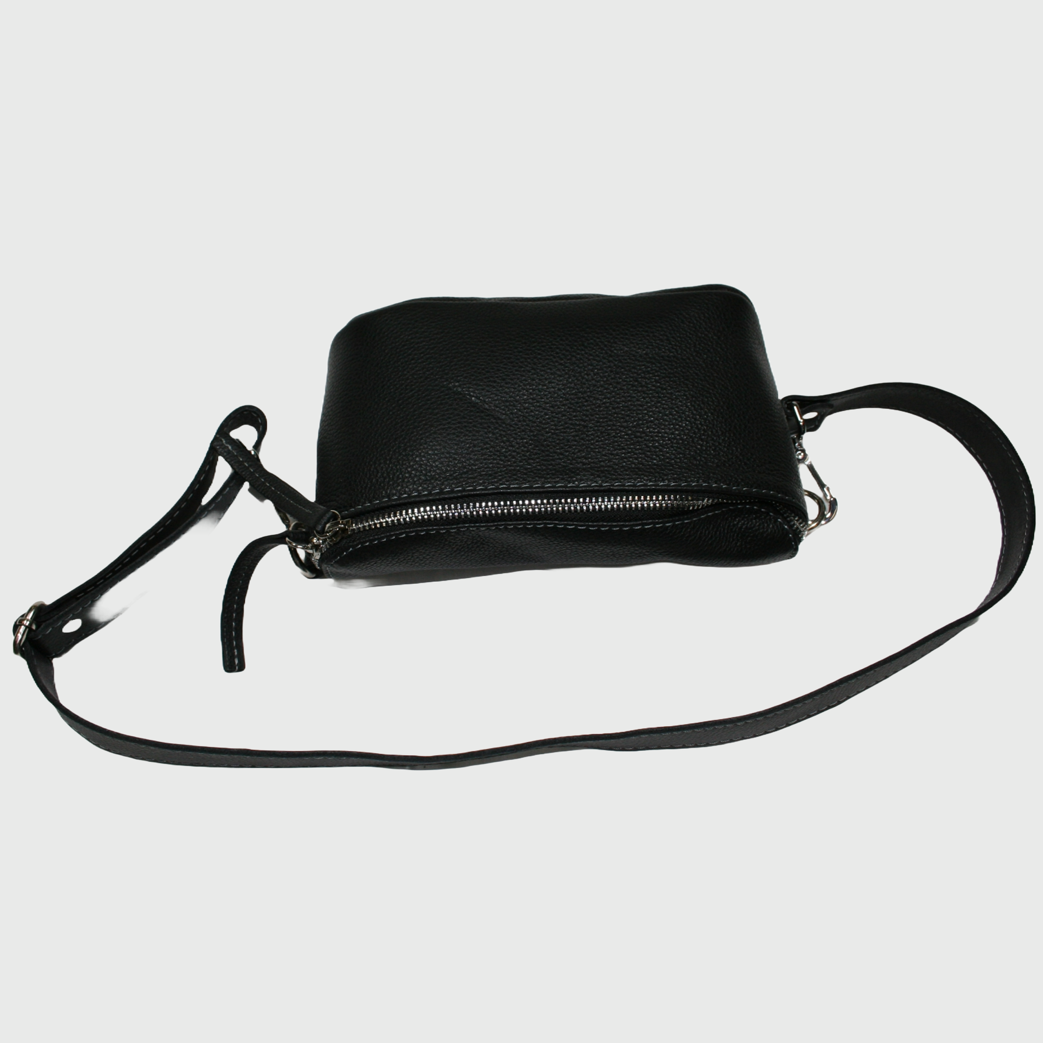 Borsa donna, borsa in pelle, vera pelle, Marsupio Nero, artigianato italiano, Pelle Nuda