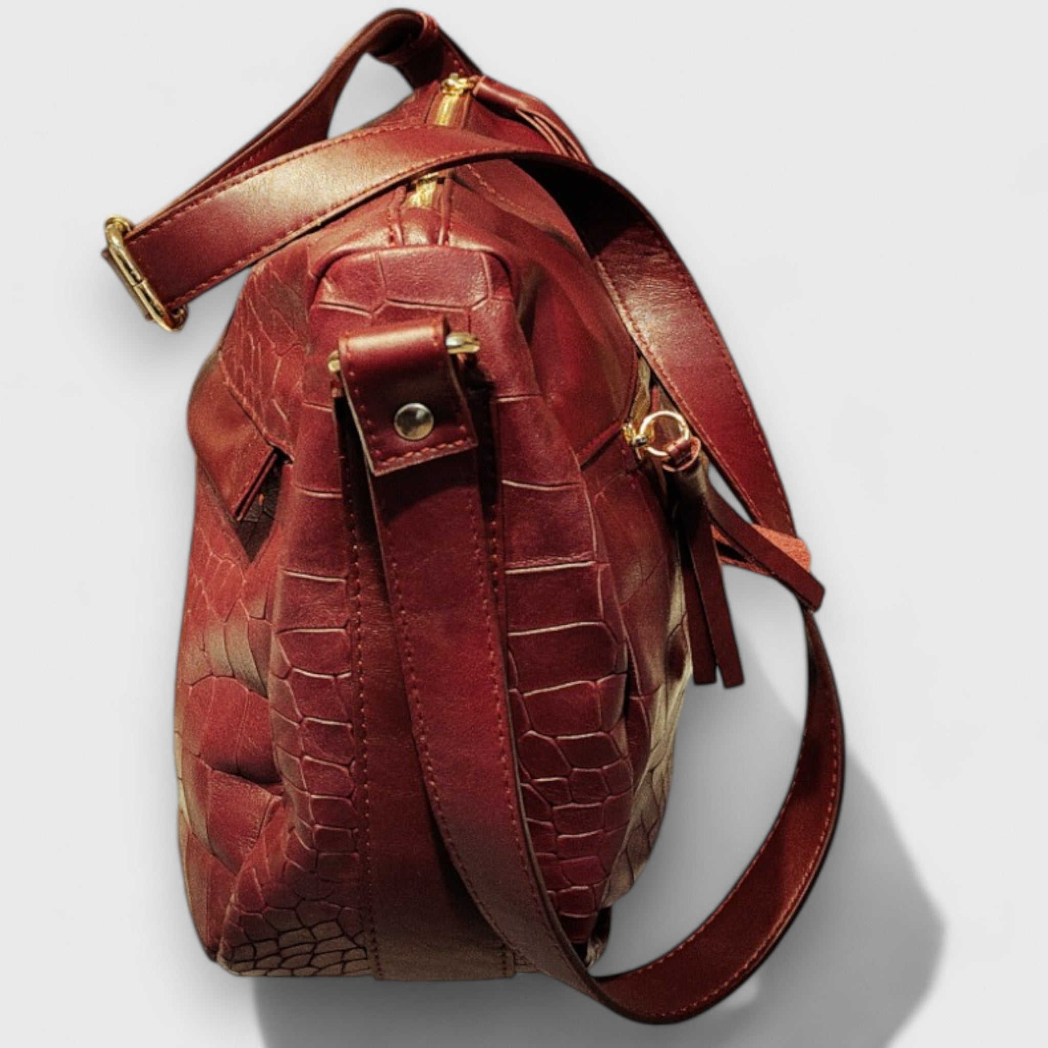 Pelletteria Pelle Nuda Milano, artigianato italiano, vera pelle, Negozio borse donna, Marta bordeaux