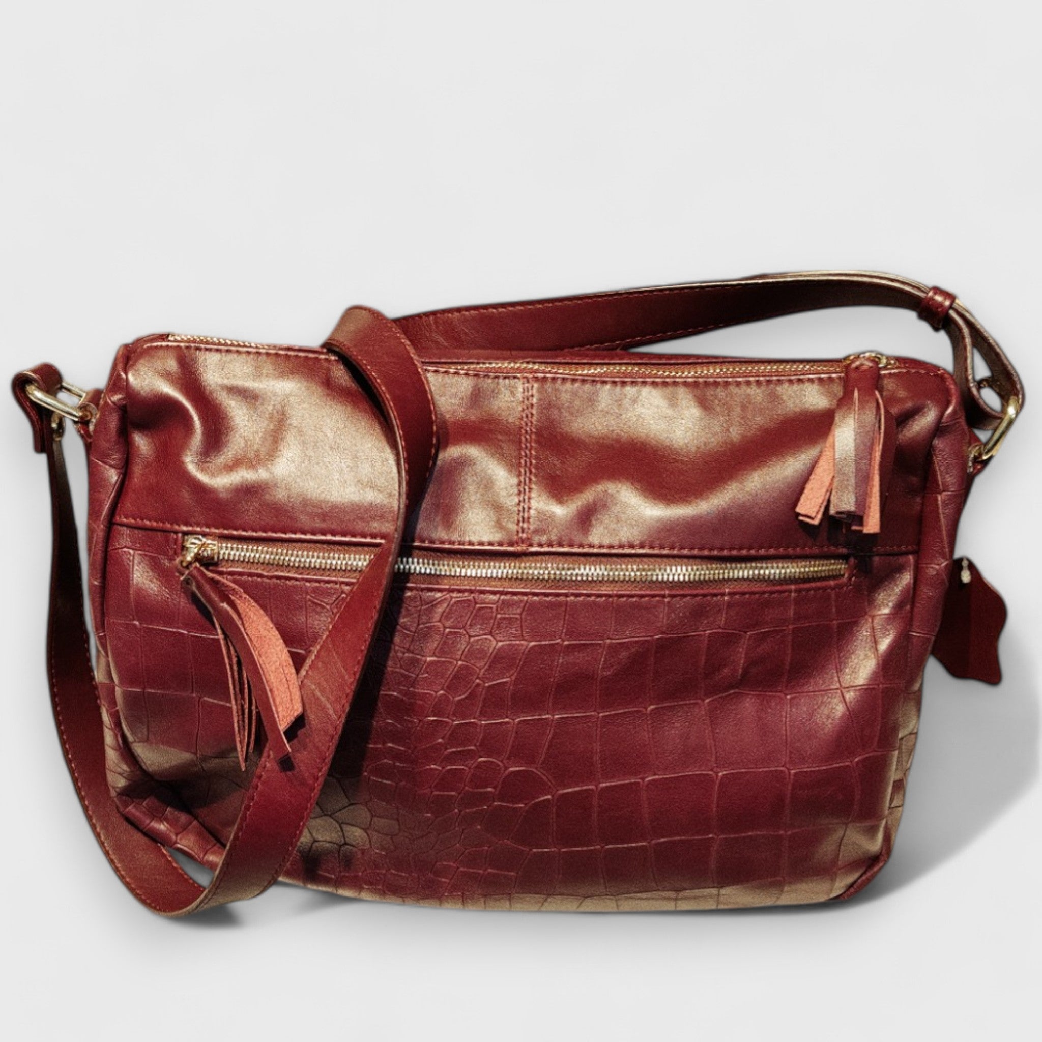 Pelletteria Pelle Nuda Milano, artigianato italiano, vera pelle, Negozio borse donna, Marta bordeaux