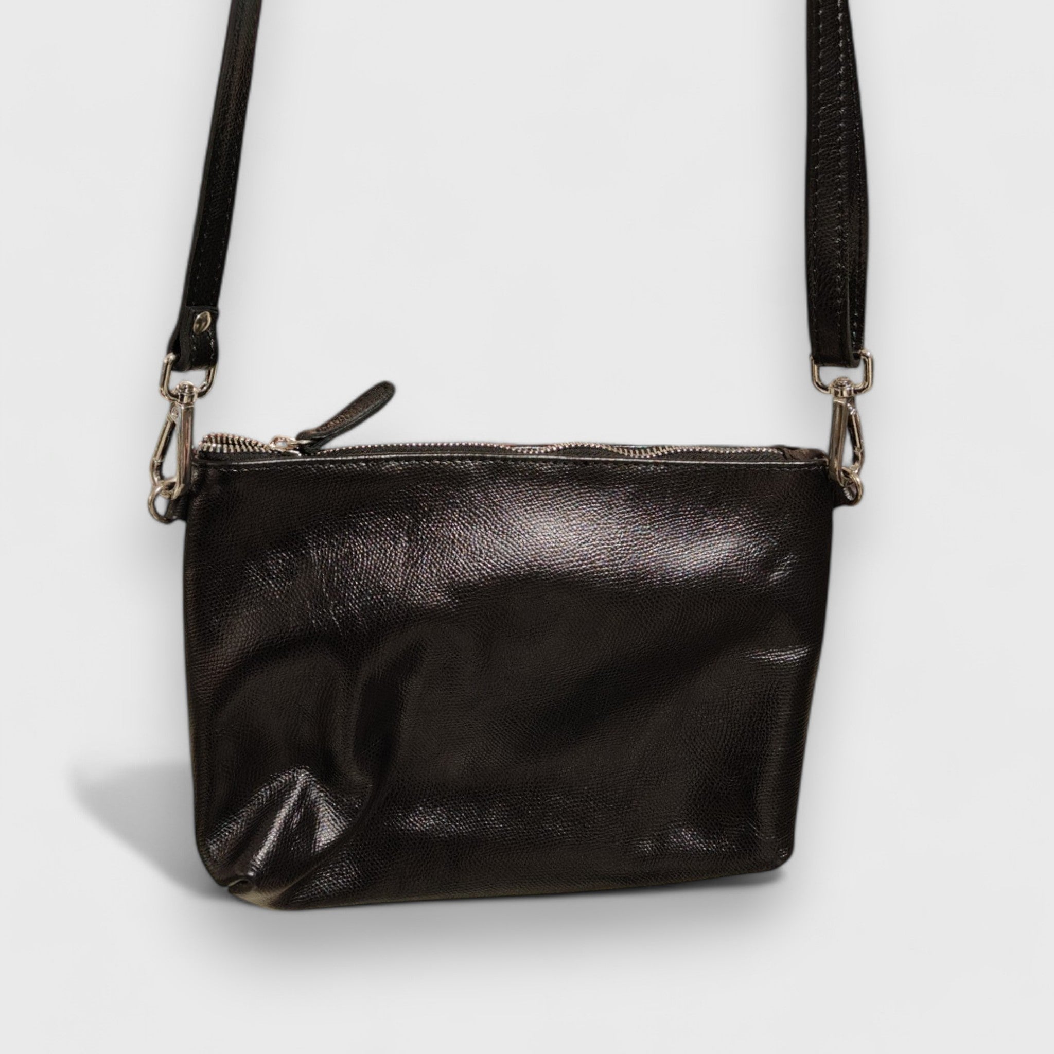 Pelletteria Pelle Nuda Milano, Artigianato Italiano, Vera pelle, Borsa donna, Martina nero