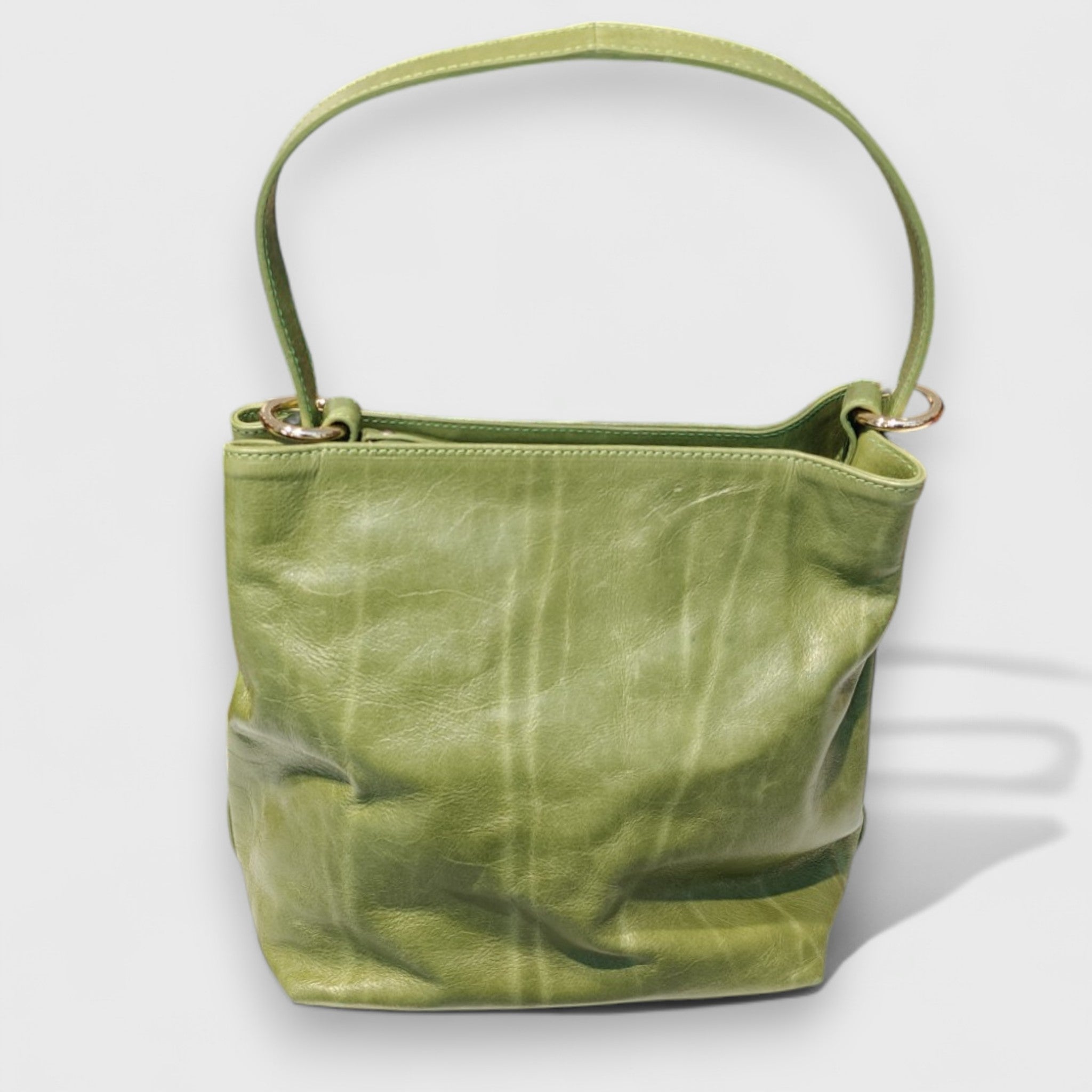 Pelletteria Pelle Nuda Milano, Artigianato italiano, Vera Pelle, Negozio borse donna, Matilde verde