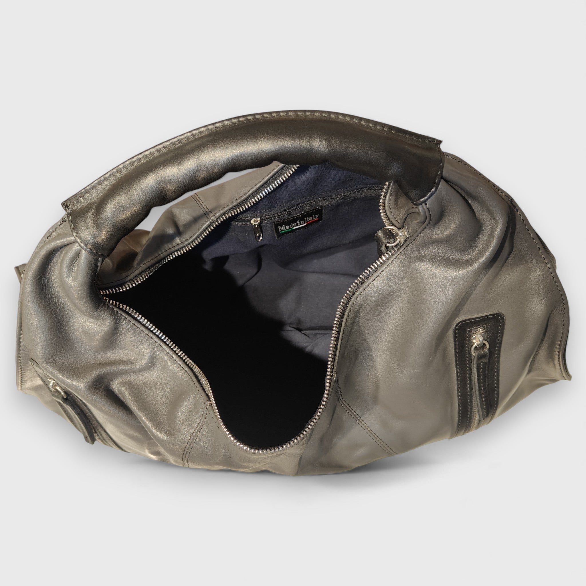 Melisa in grey leather