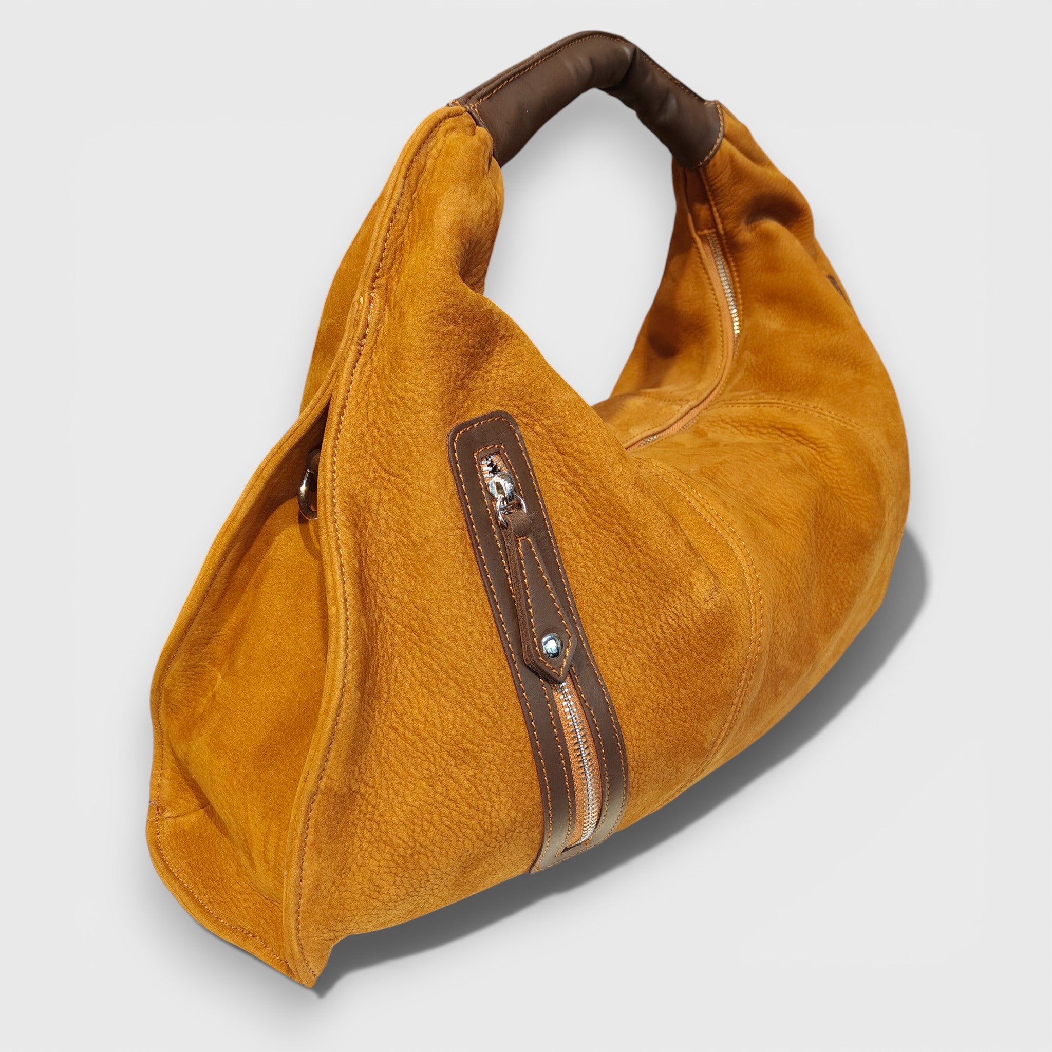 Pelletteria Pelle Nuda Milano, Artigianato Italiano, Vera pelle, Negozio borse donna, Melisa in nabuk marrone