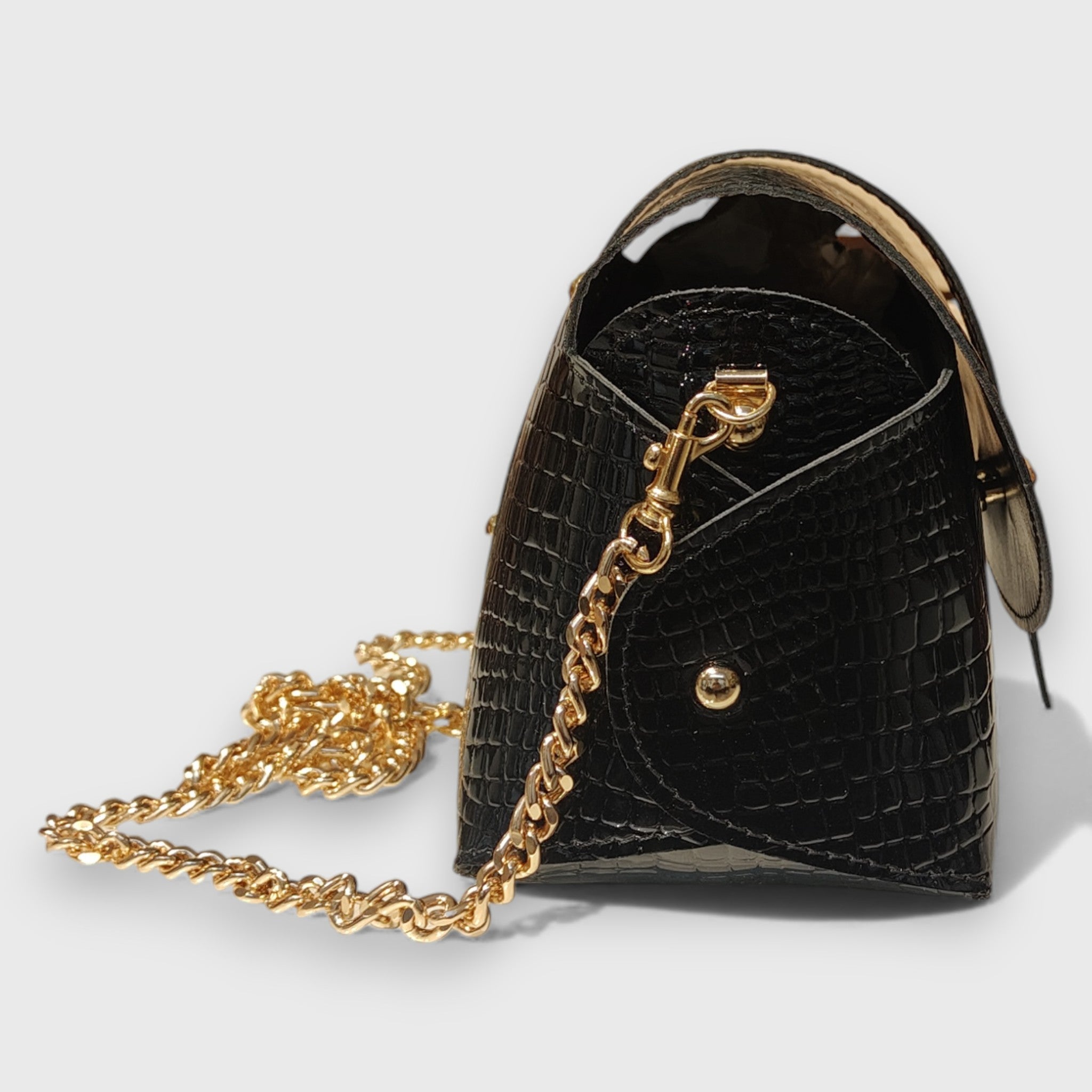 Pelletteria Pelle Nuda Milano, Artigianato Italiano, Vera pelle, Negozio borse donna, Mini lory cocco nero