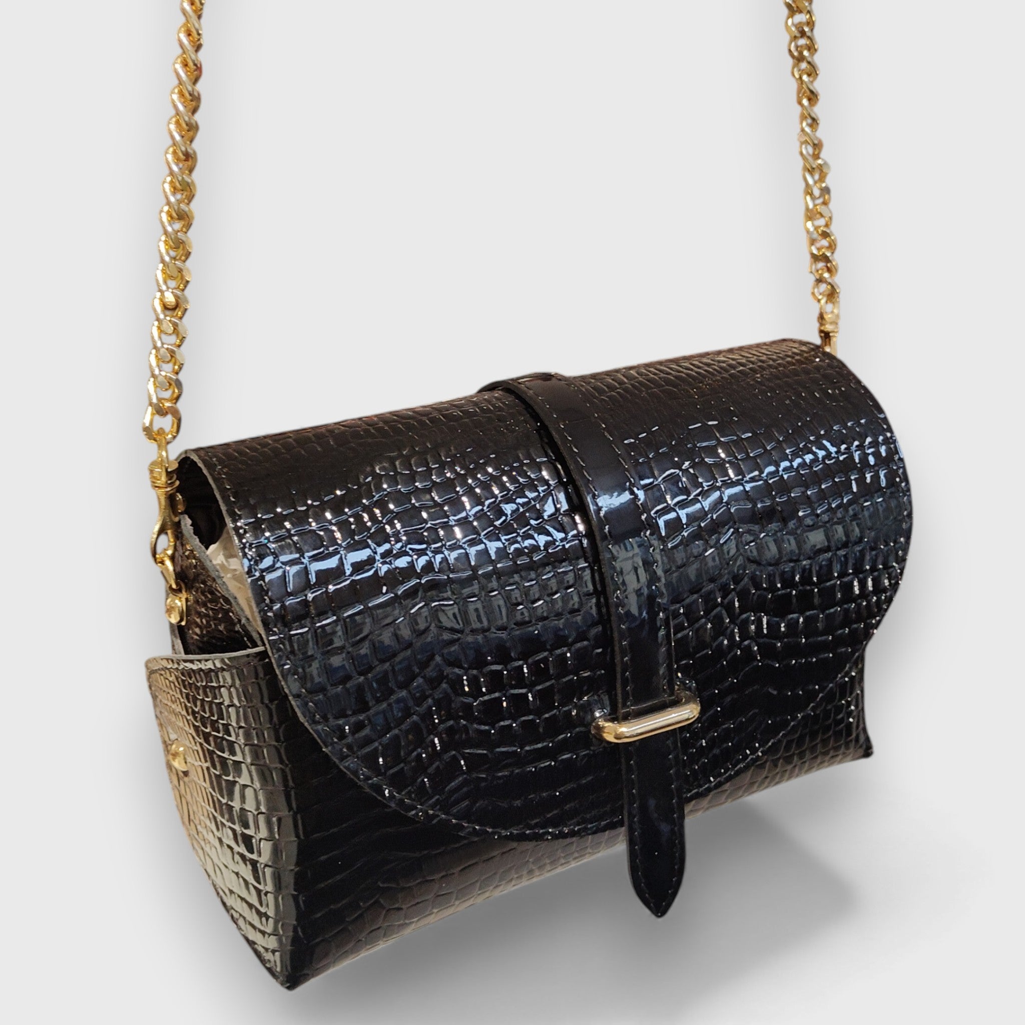 Pelletteria Pelle Nuda Milano, Artigianato Italiano, Vera pelle, Negozio borse donna, Mini lory cocco nero