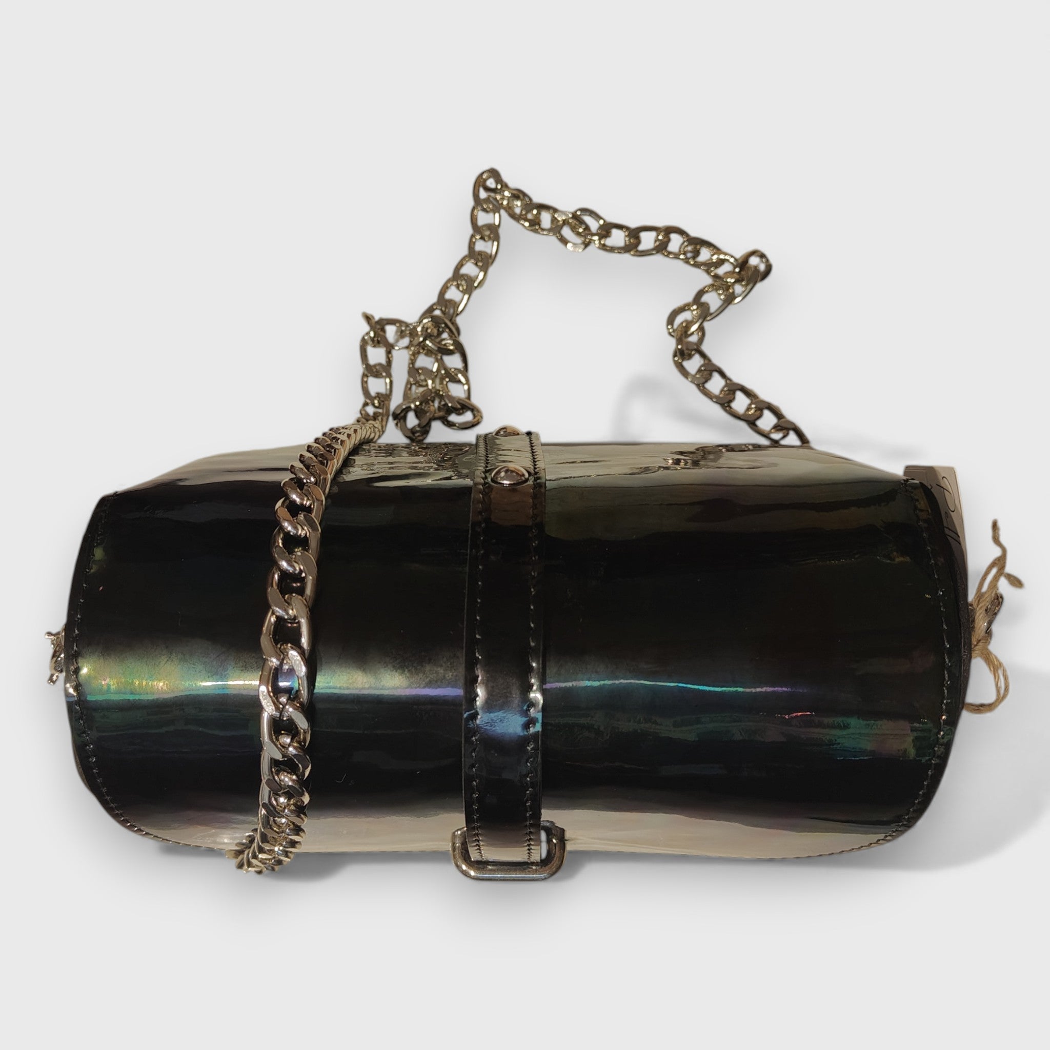 Pelletteria Pelle Nuda Milano, Artigianato italiano, Vera pelle, Negozio borse donna, Mini lory nera lucida