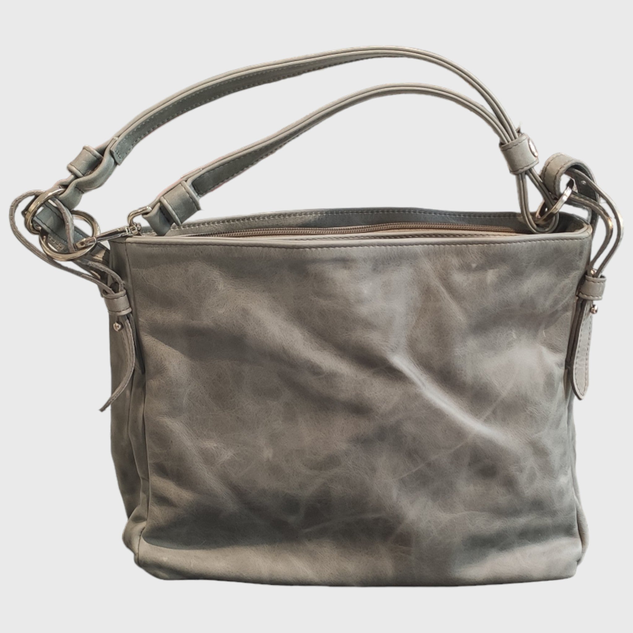 Pelletteria Pelle Nuda Milano, Borsa donna, Artigianato italiano, vera pelle, Monica grigio