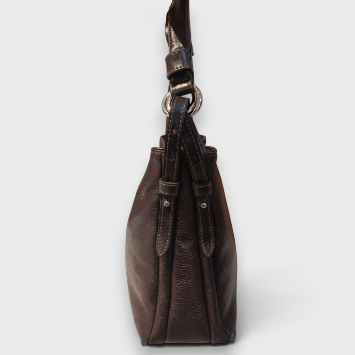 Pelletteria Pelle Nuda MIlano, Vera pelle Italiana, Negozio borse donna, Monica marrone scuro