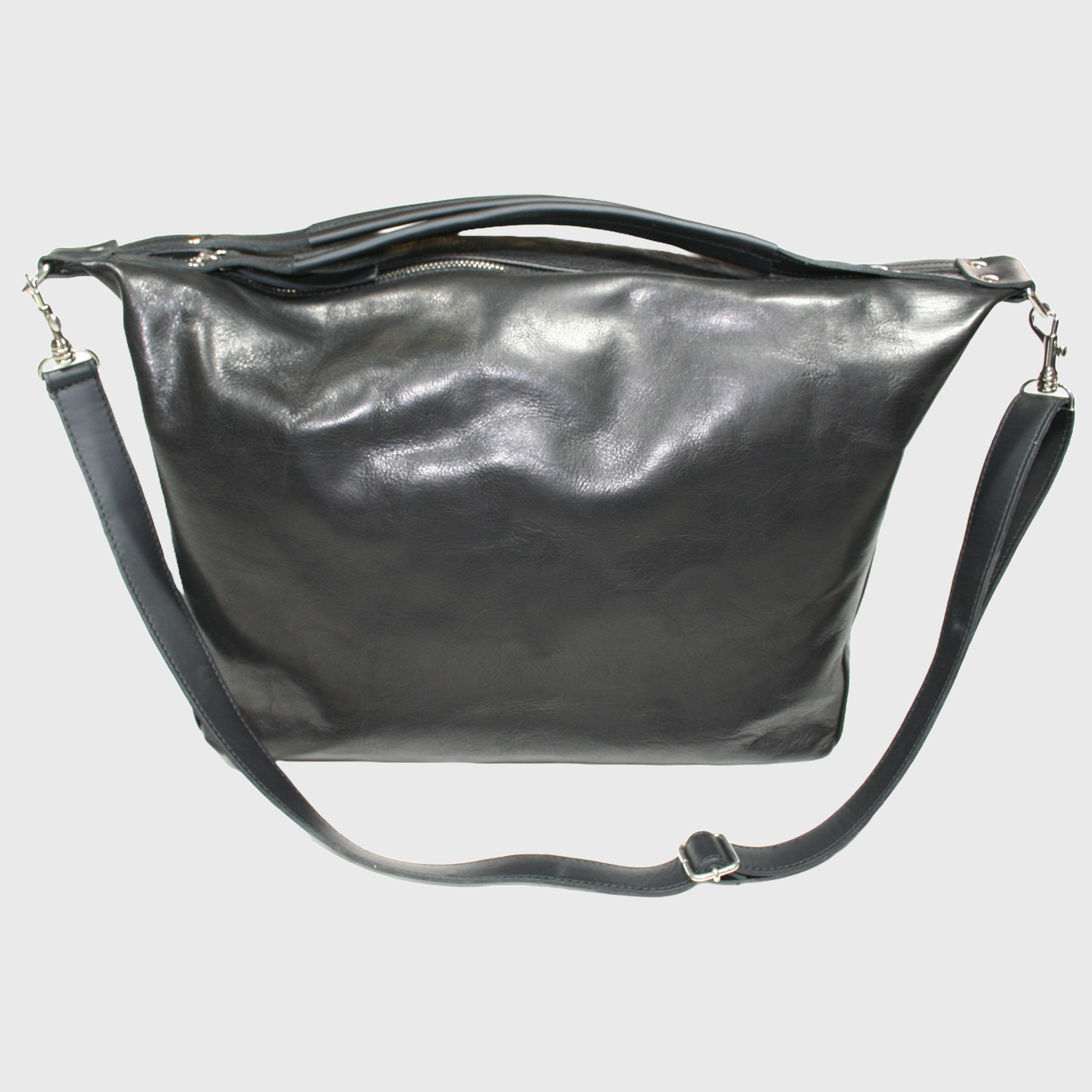 Borsa donna, borsa in pelle, vera pelle, Natalia Nero, artigianato italiano, Pelle Nuda Milano