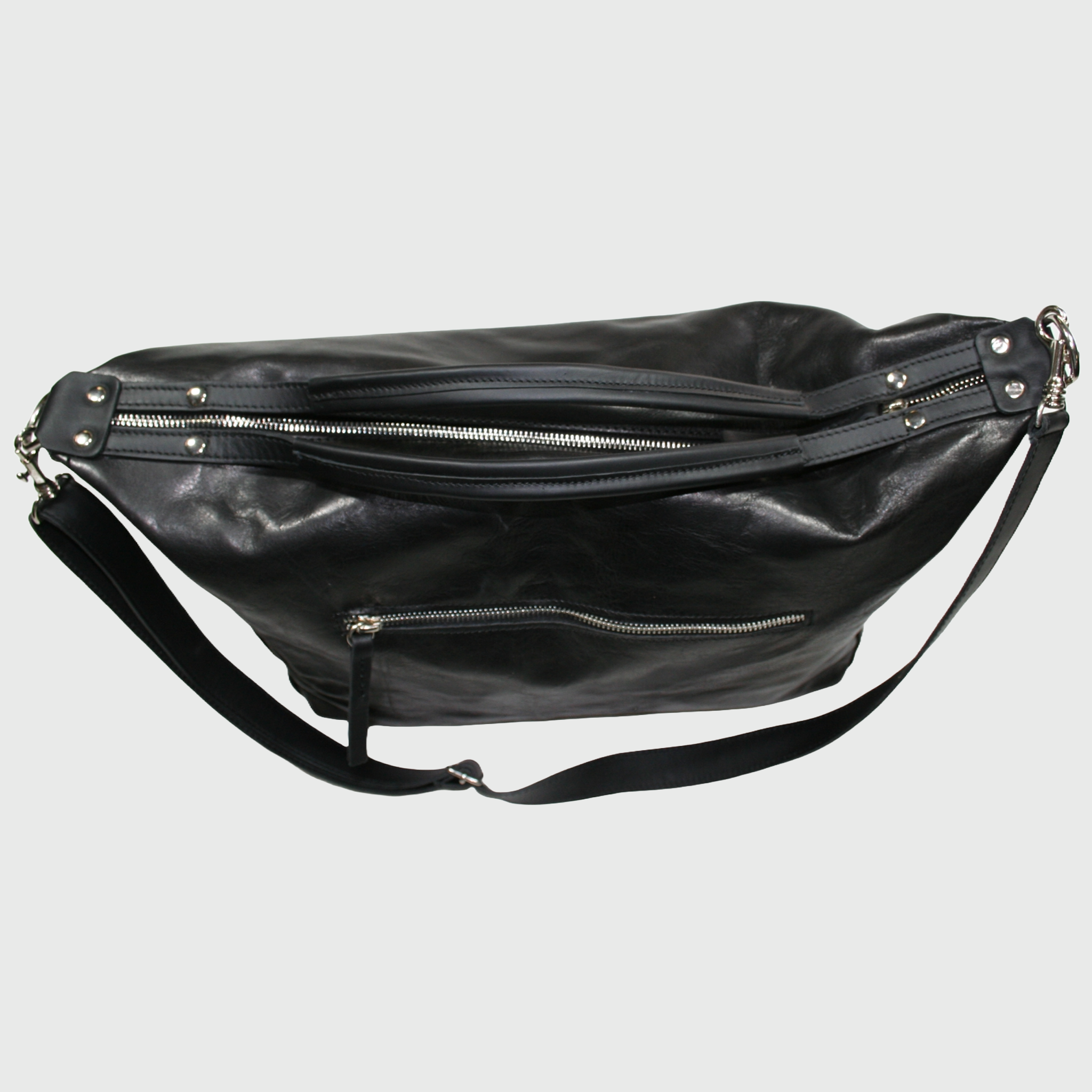 Borsa donna, borsa in pelle, vera pelle, Natalia Nero, artigianato italiano, Pelle Nuda Milano