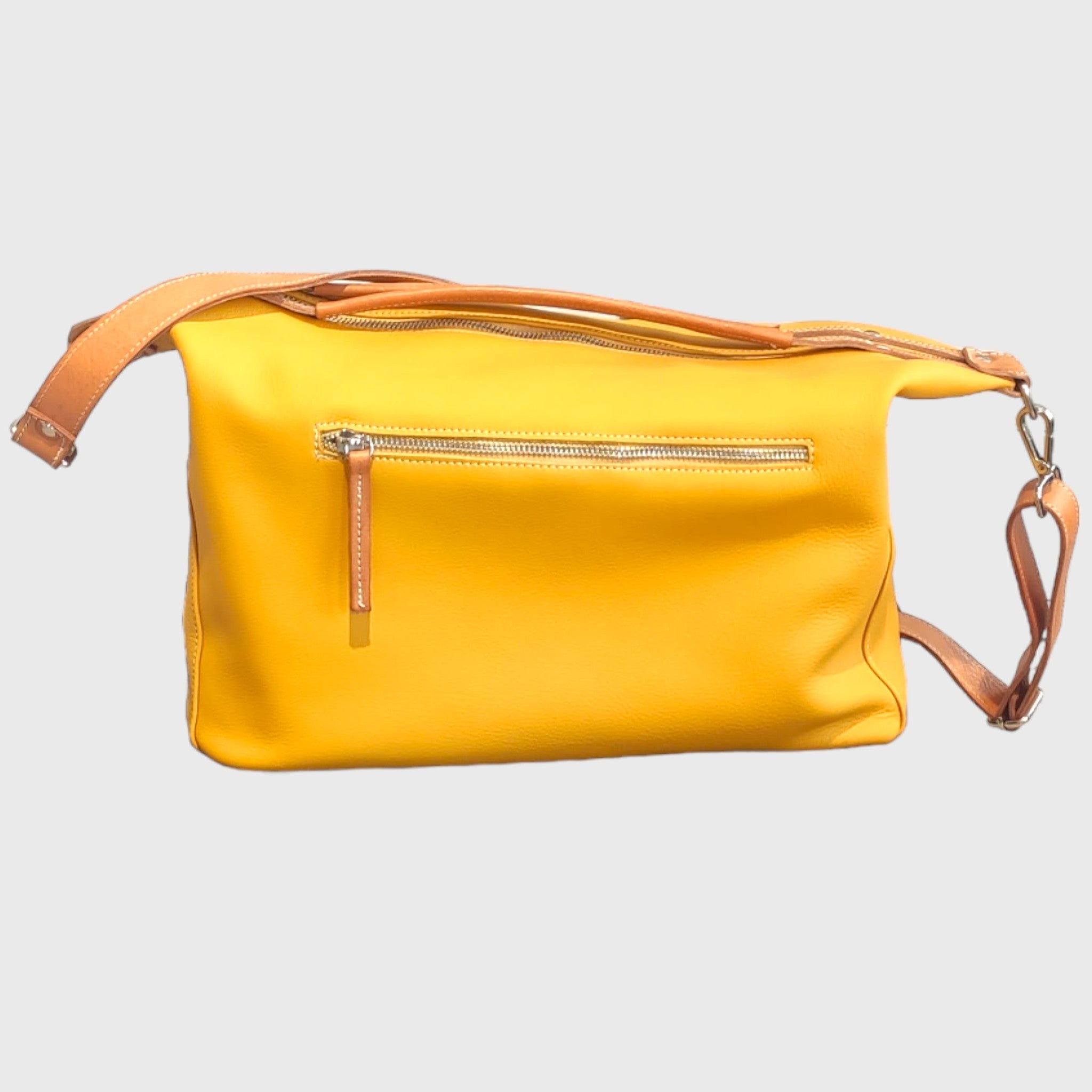 Pelletteria Pelle Nuda Milano, artigianato italiano, vera pelle, borsa donna, Natalia giallo