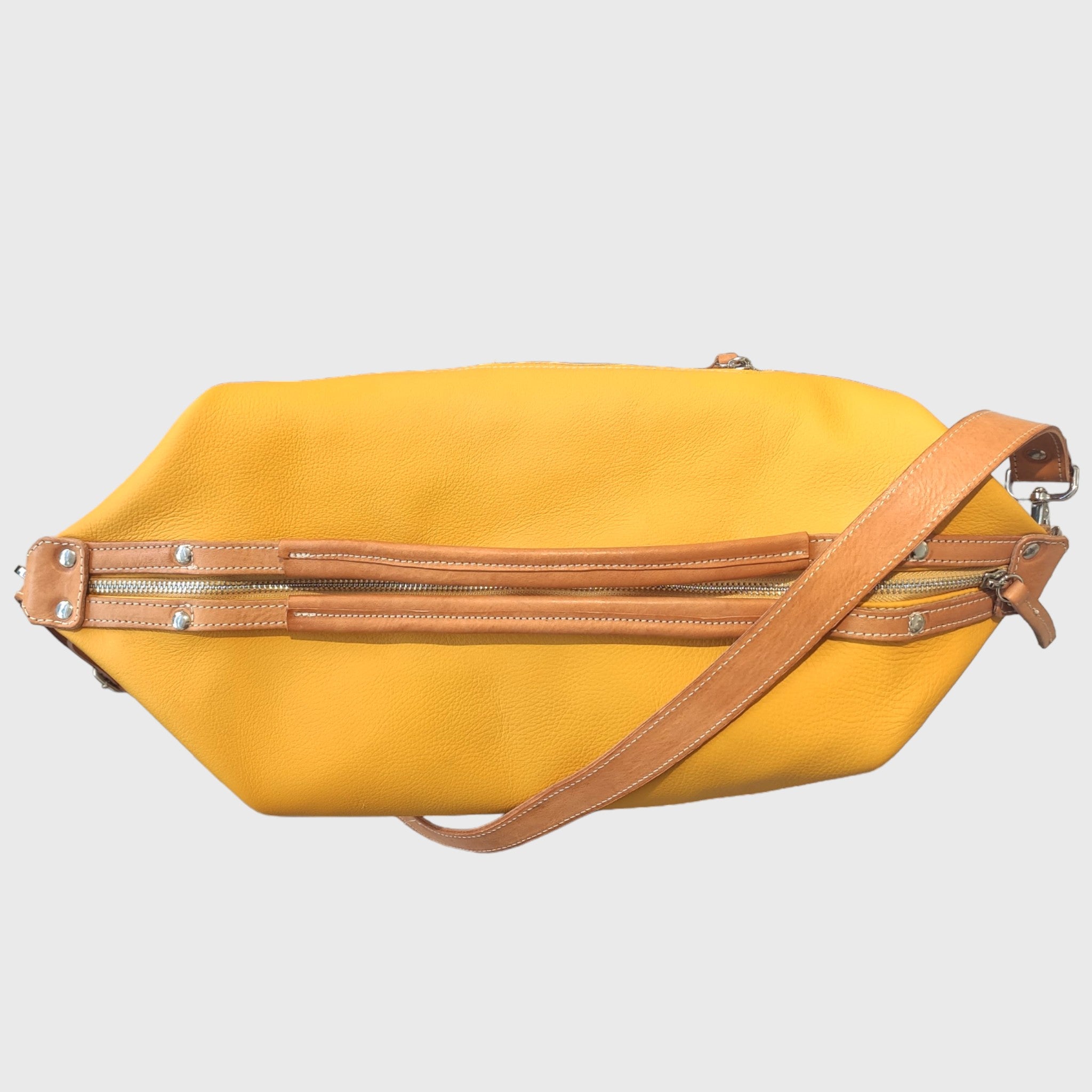 Pelletteria Pelle Nuda Milano, artigianato italiano, vera pelle, borsa donna, Natalia giallo